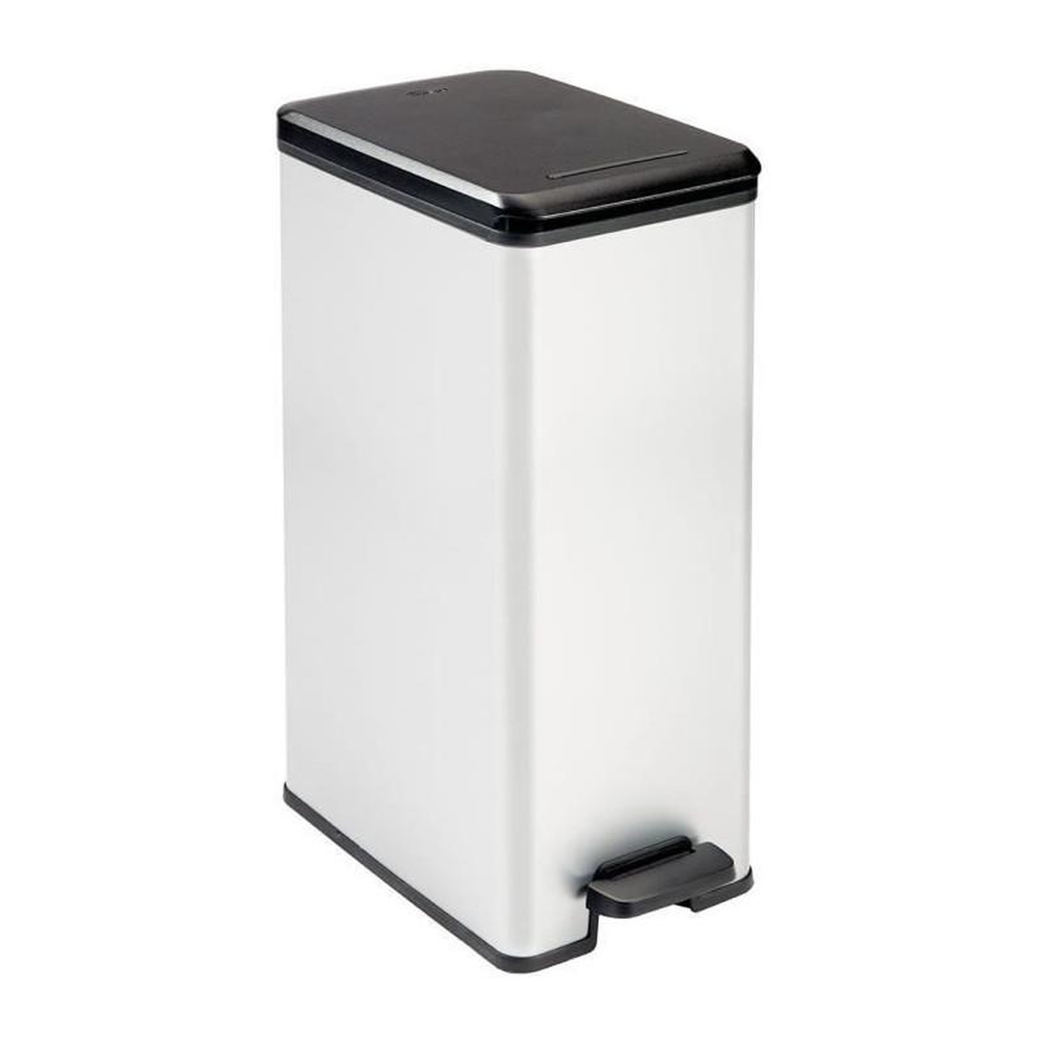 CURVER Poubelle Slim - SLIM BIN - CURVER - 40L - Gain de place - 40 x 25 x 61 cm - Gris métallisé