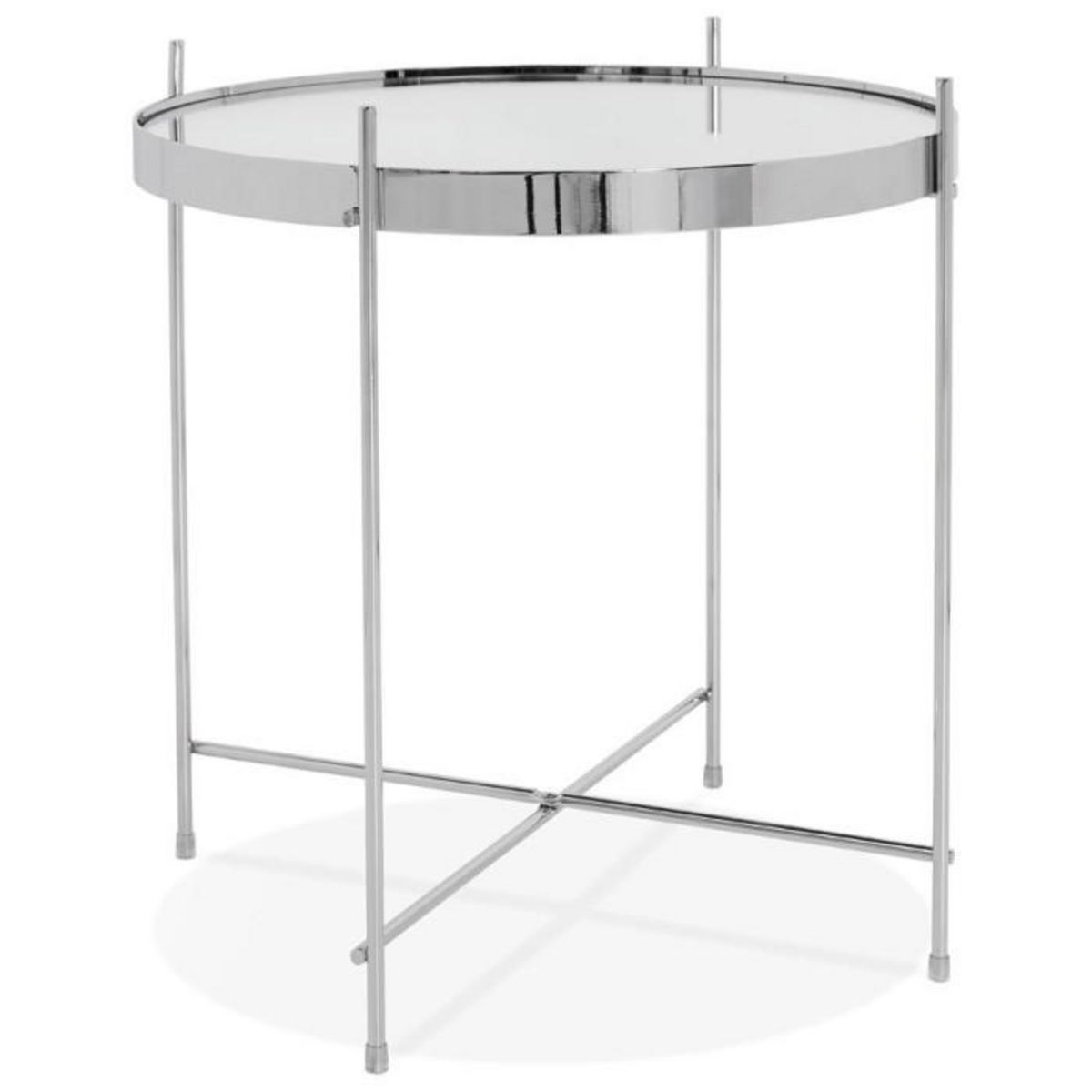 Paris Prix Table d'Appoint Ronde Pliable  Minois  45cm Argent