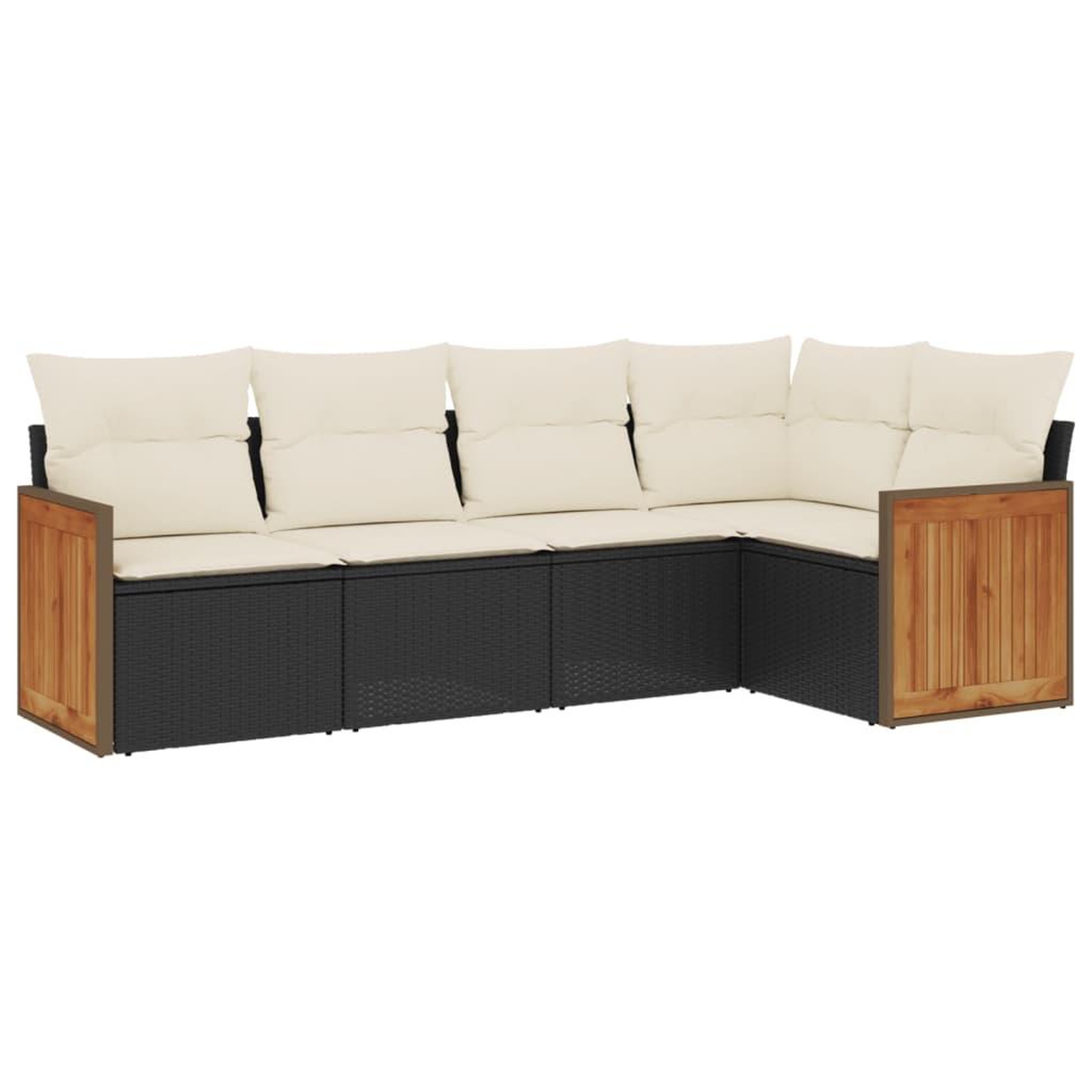 Voir la diapositive 2 : VIDAXL Salon de jardin 5 pcs avec coussins noir resine tressee