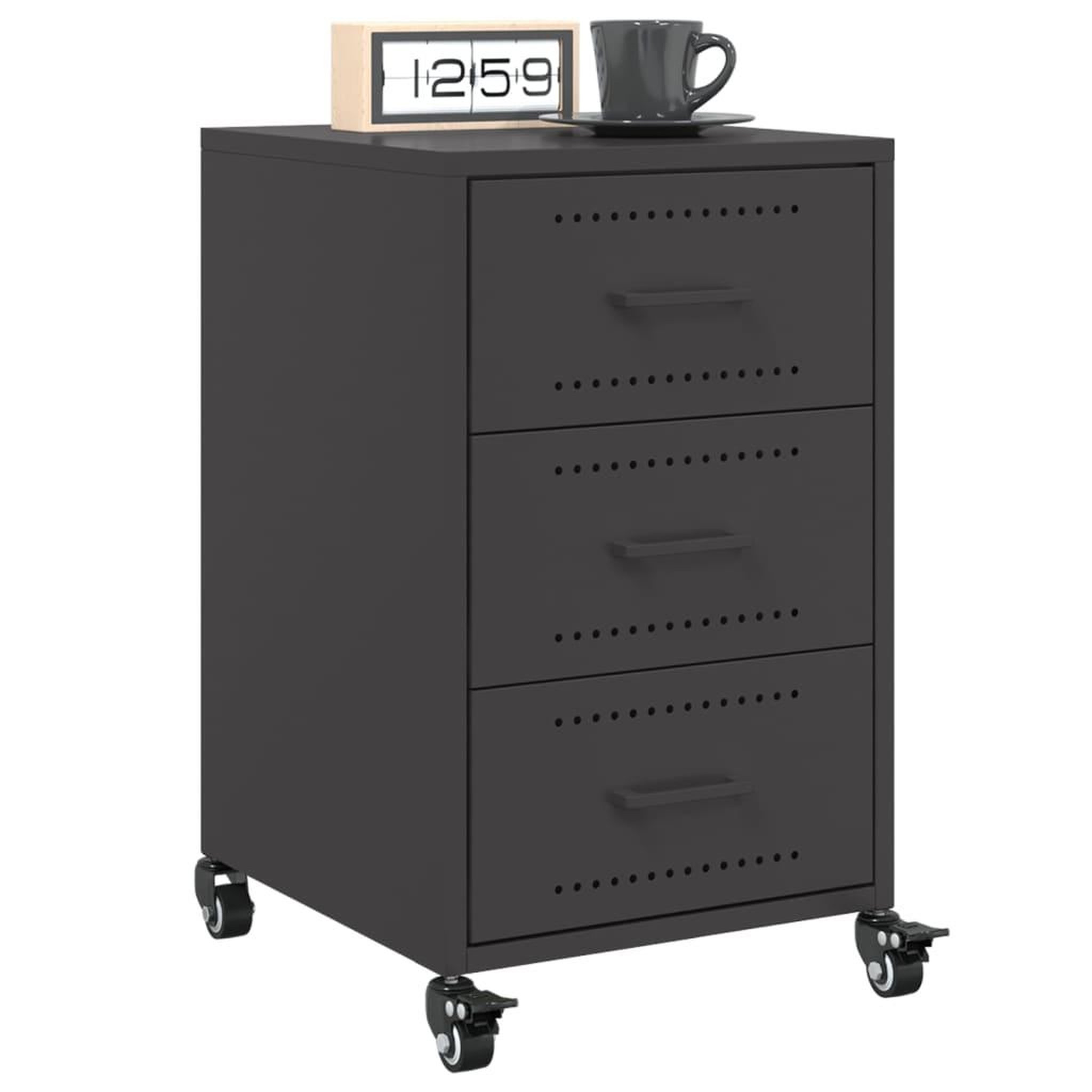 Voir la diapositive 4 : VIDAXL Table de chevet noir 36x39x59 cm acier