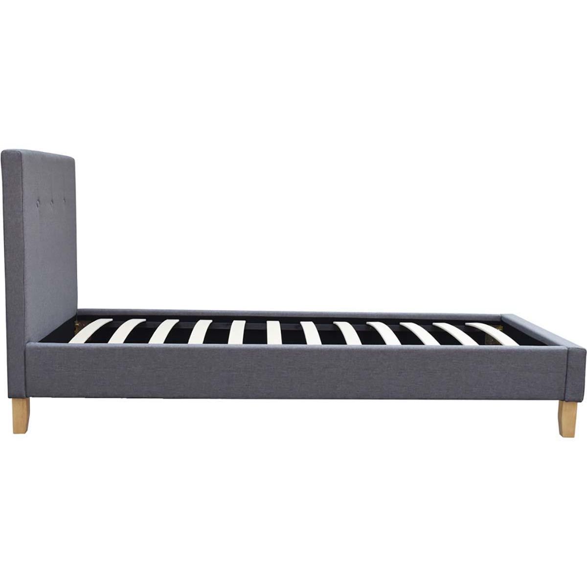 Habitat et Jardin Lit  Elise  - 90 x 190 cm - Gris