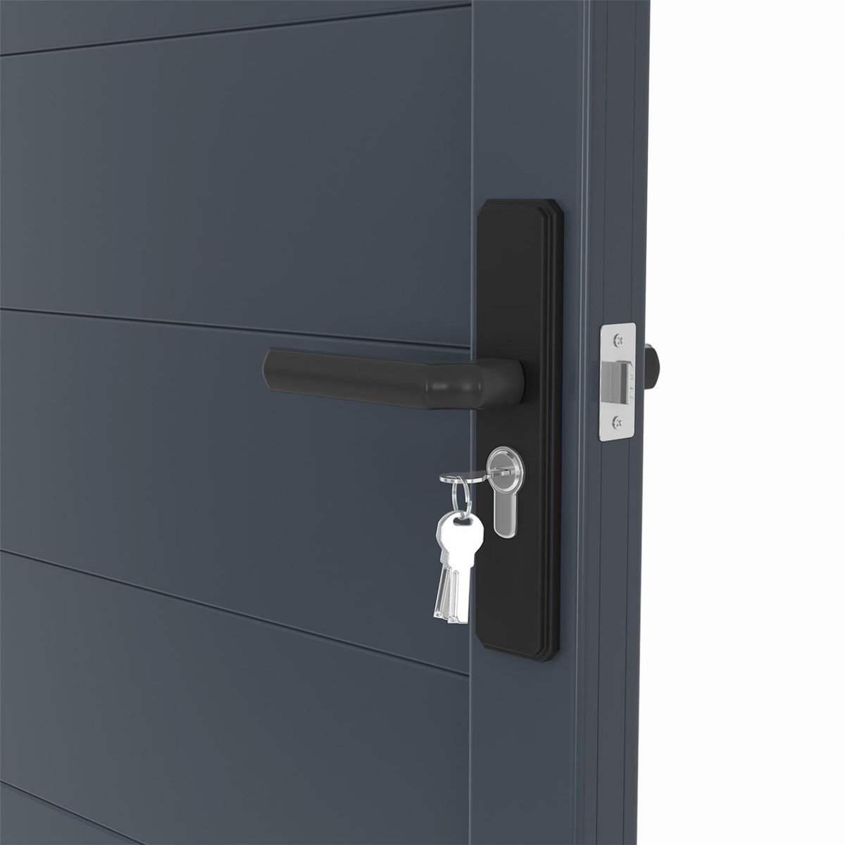 ID MARKET Portillon 100x180 cm en aluminium gris anthracite