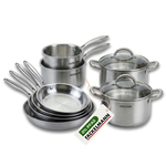 Fackelmann 4 poêles à Frire 20 24 26 et 28 cm, Casseroles 14 16 et 18 cm inox 18/10, Faitouts 20 et 24 cm inox 18/10 Triply Fackelmann Vita3