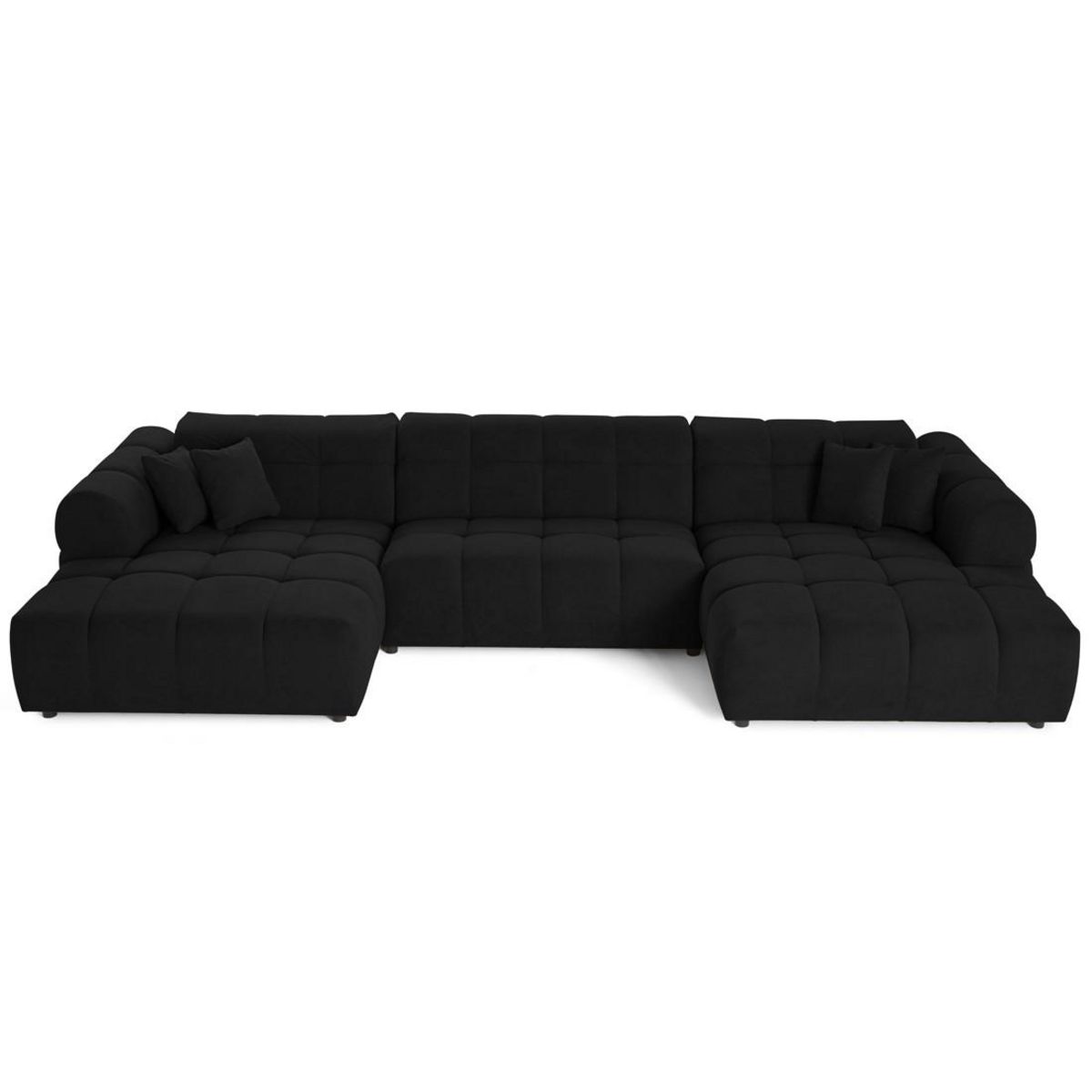 LISA DESIGN Ray - canapé panoramique en u 7 places en tissu texturé