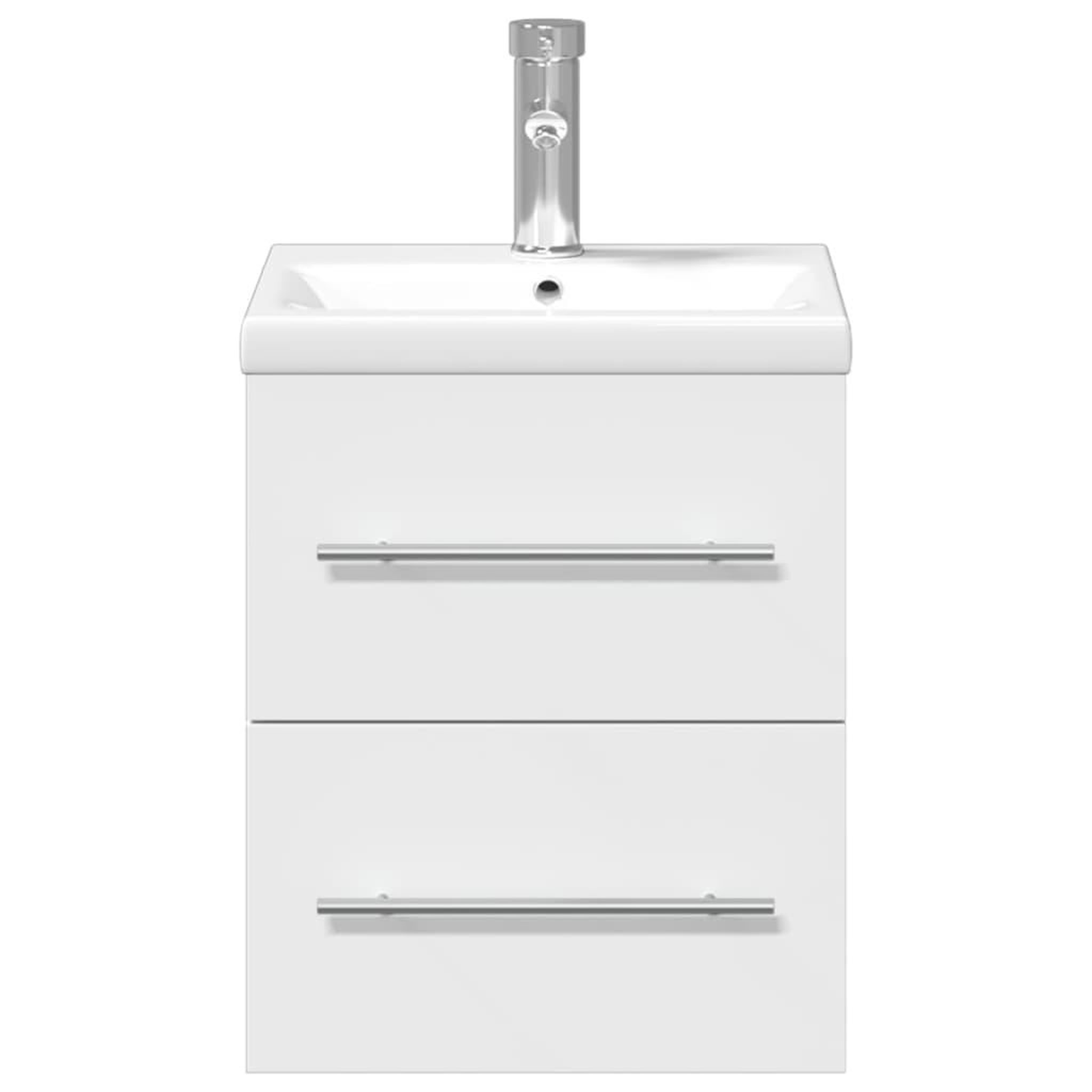 Voir la diapositive 4 : VIDAXL Armoire lavabo de salle de bain avec bassin integre blanc