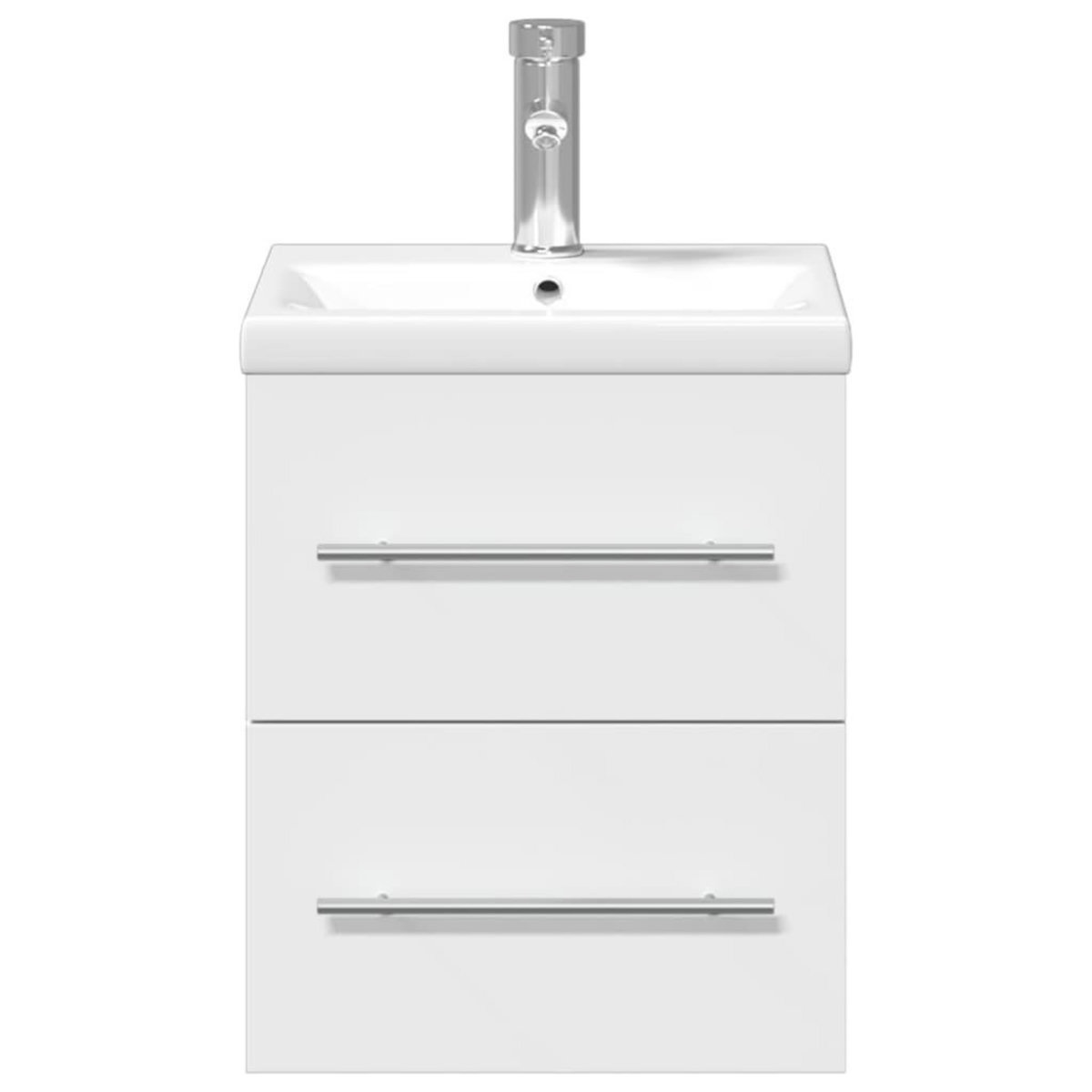 VIDAXL Armoire lavabo de salle de bain avec bassin integre blanc