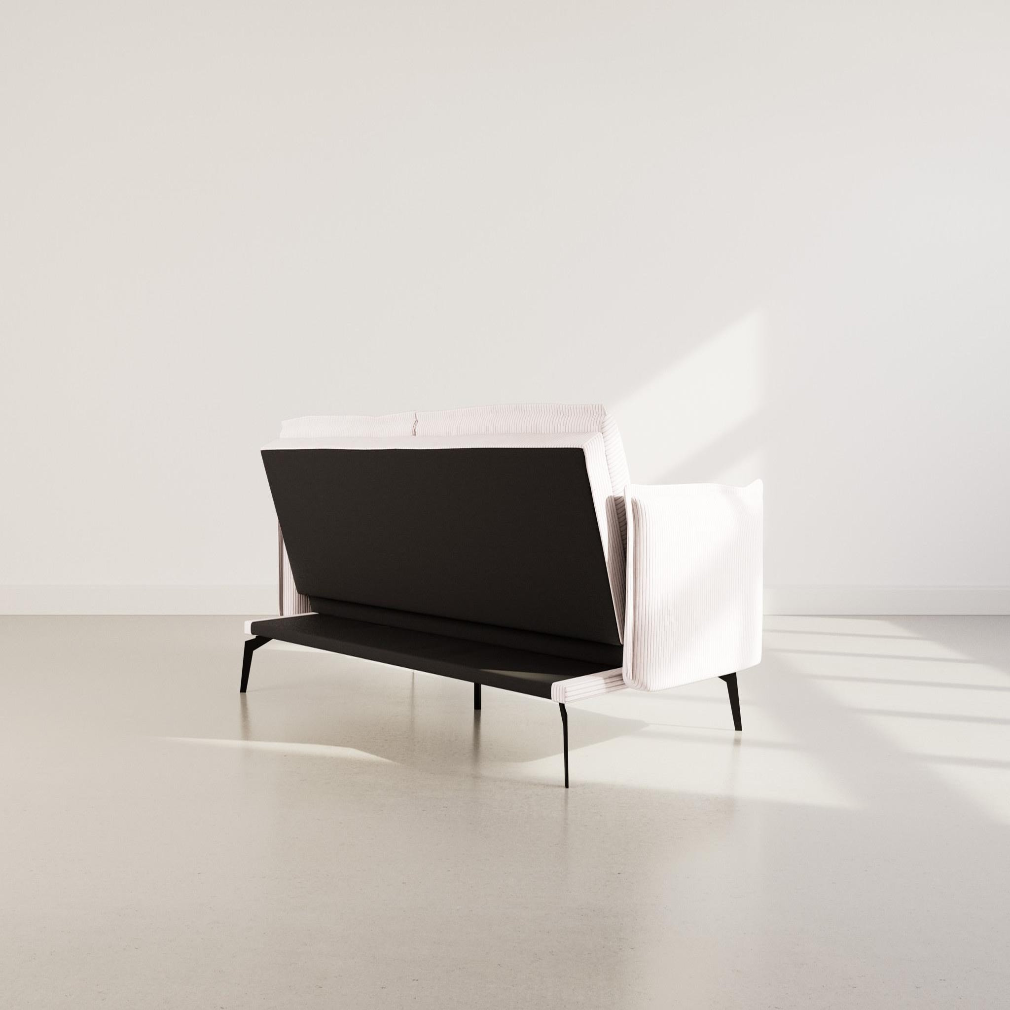 Voir la diapositive 6 : BEST MOBILIER Lexie - canapé convertible clic-clac 2 places en velours côtelé