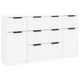 Voir la diapositive 2 : VIDAXL Ensemble de buffets 3 pcs Blanc brillant Bois d'ingenierie