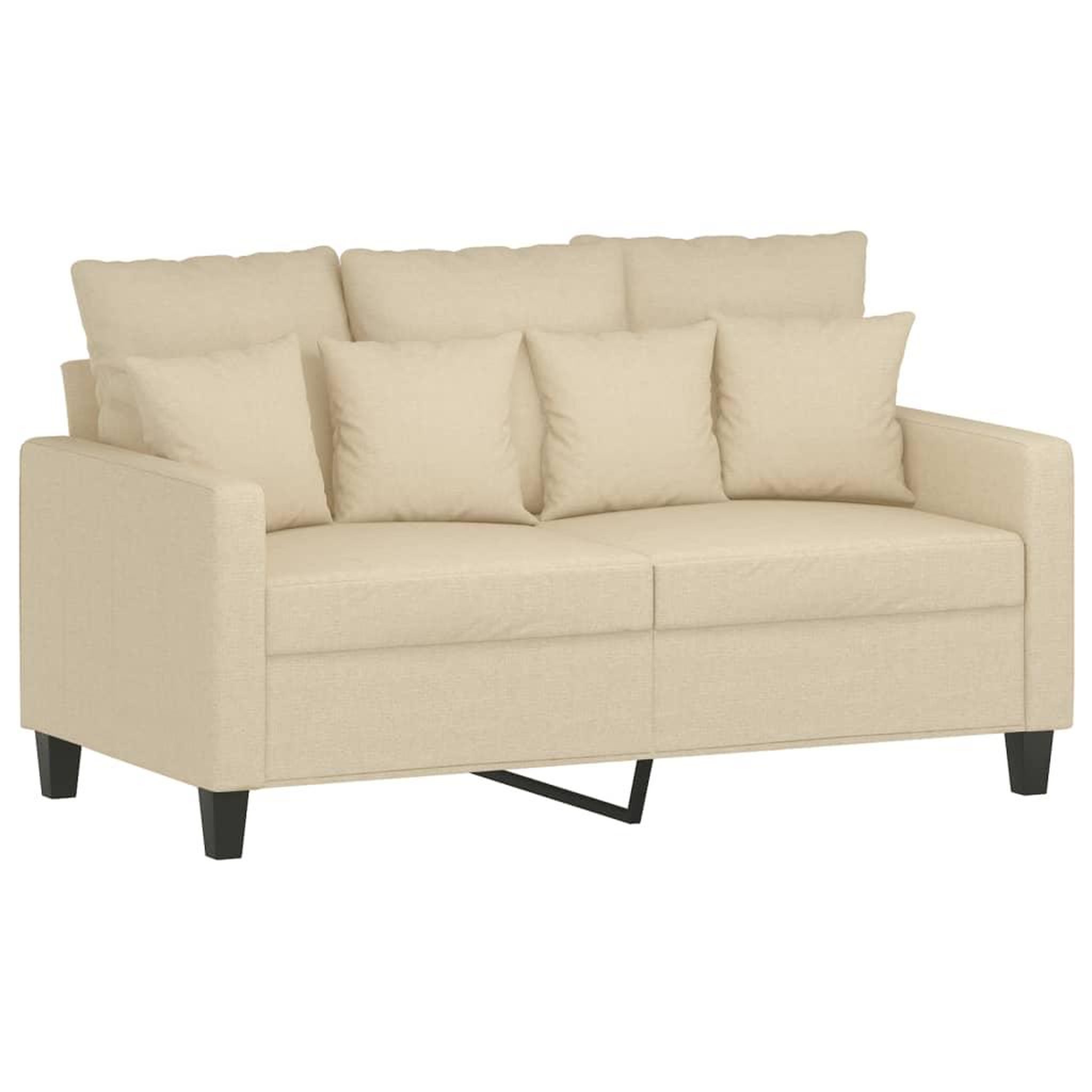 Voir la diapositive 3 : VIDAXL Ensemble de canapes 2 pcs avec coussins Creme Tissu