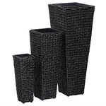VIDAXL Lits sureleves 3 pcs Jacinthe d'eau Noir