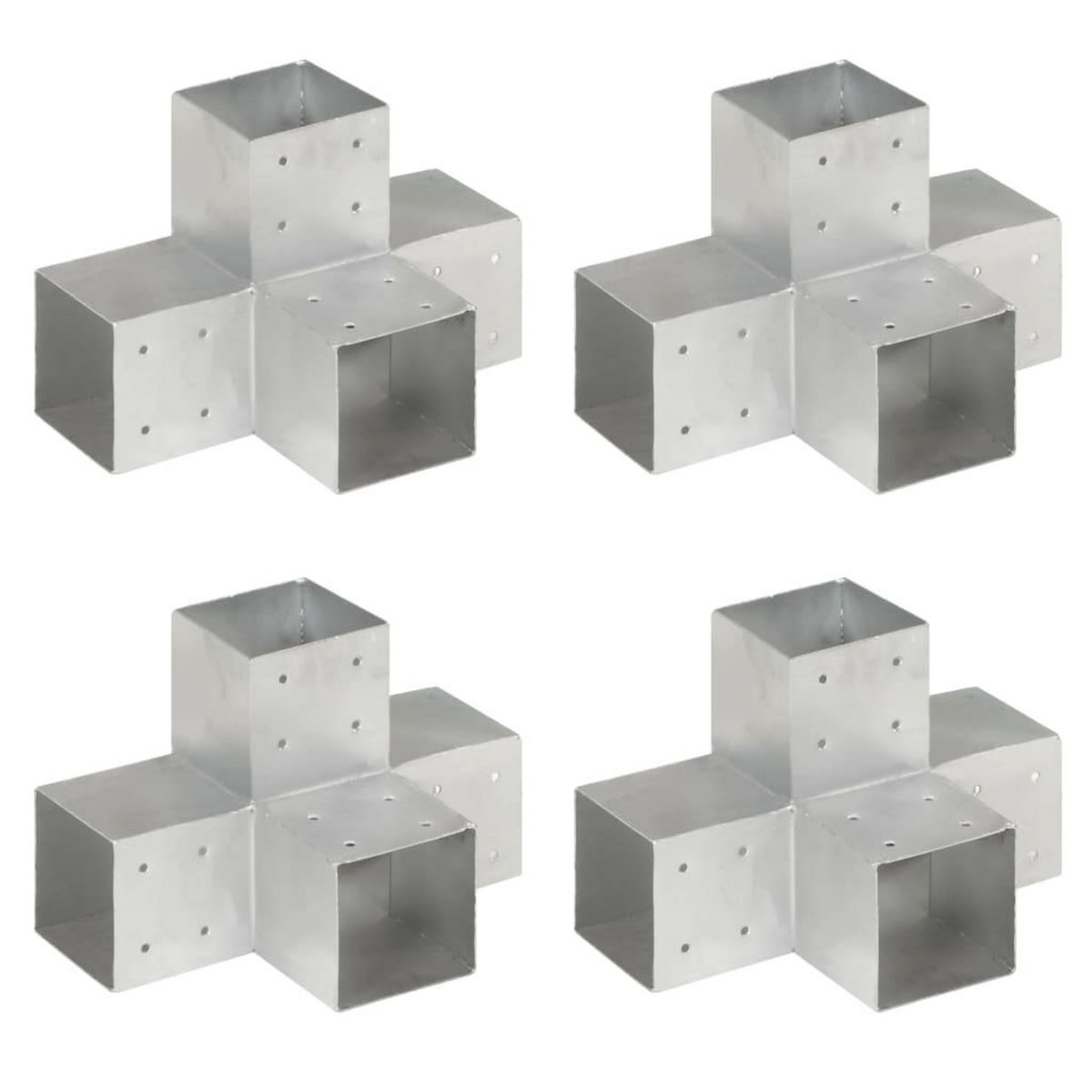 VIDAXL Connecteurs de poteau 4pcs Forme en X Metal galvanise 101x101mm