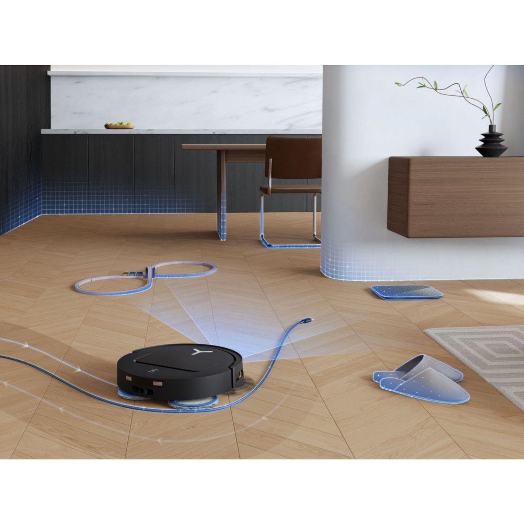 Voir la diapositive 2 : ECOVACS Robot Aspirateur Laveur Deebot T50 Pro Omni Gen 2 EU noir