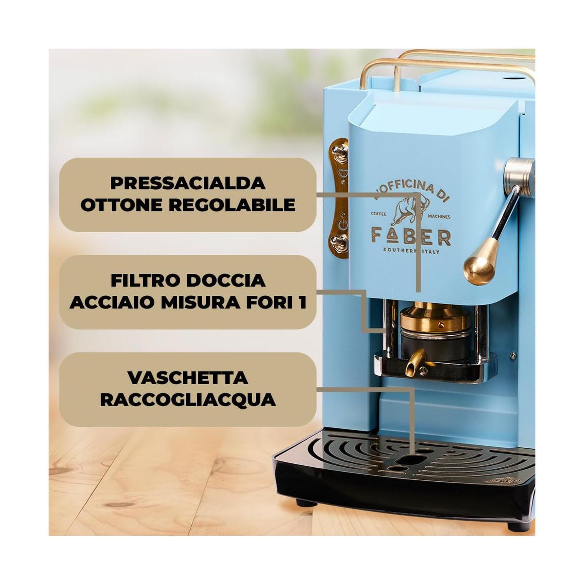 Voir la diapositive 3 : faber Cafetière à dosettes Faber Pro Deluxe Turquoise