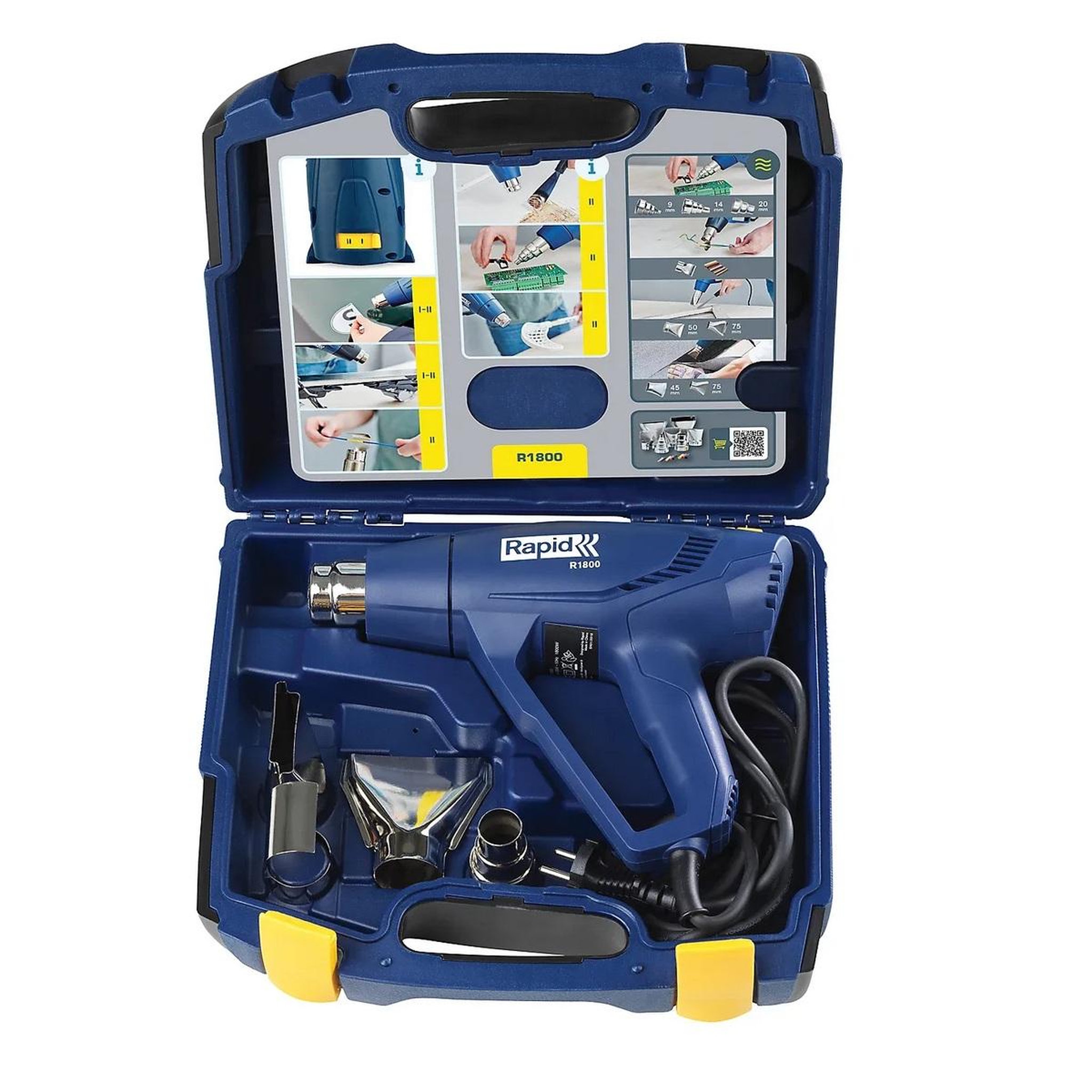 Voir la diapositive 6 : Rapid Pistolet à air chaud 1800w coffret avec 2 spatules et 4 buse - 252673