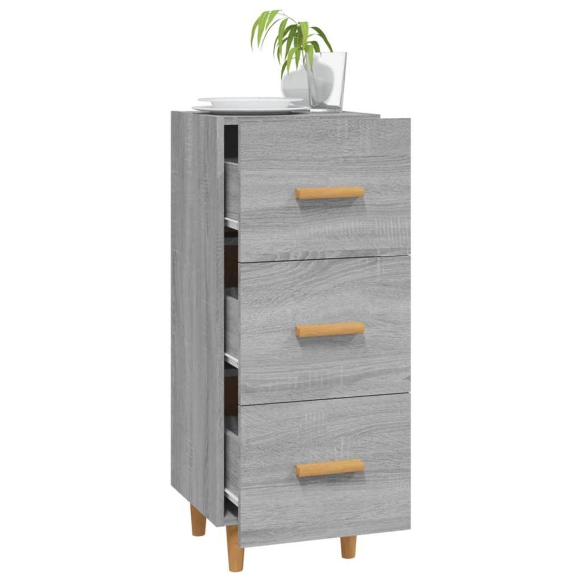VIDAXL Buffet Sonoma gris 34,5x34x90 cm Bois d'ingenierie