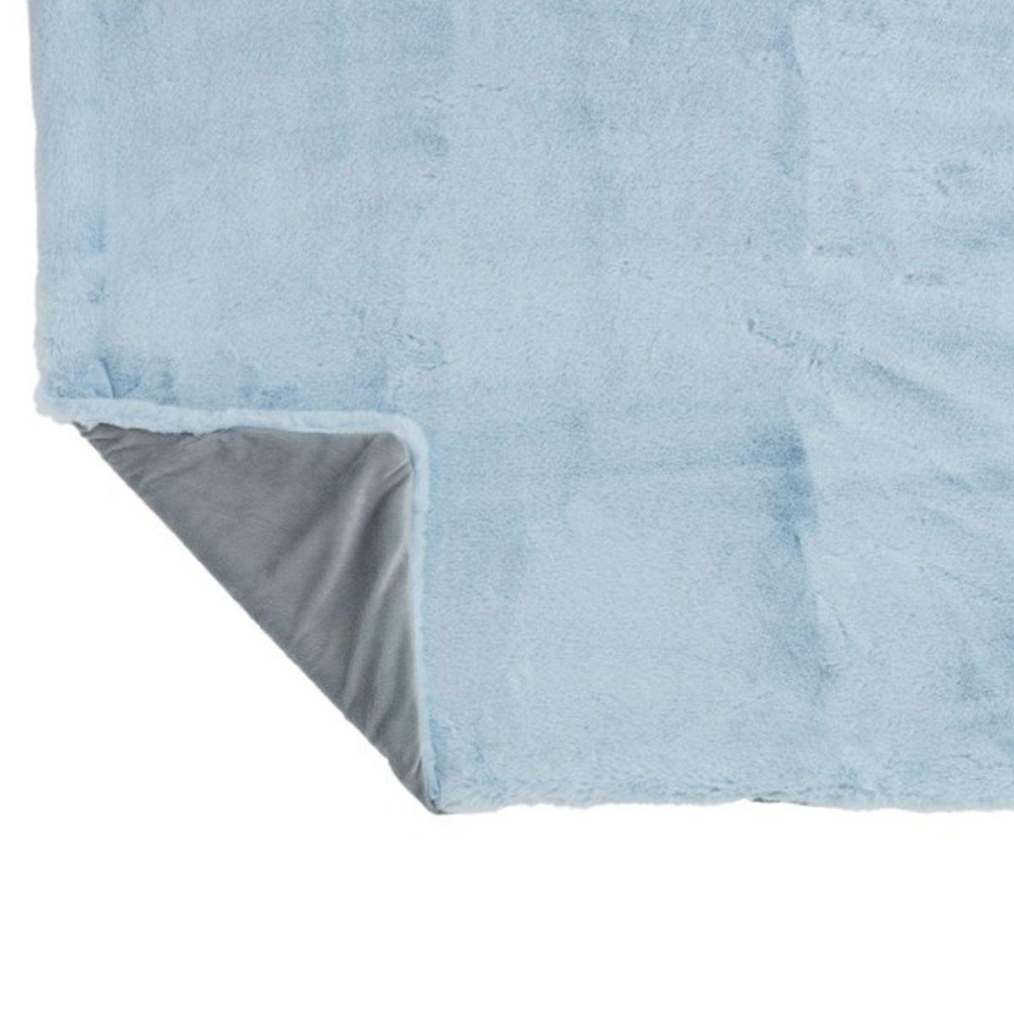 Voir la diapositive 4 : J-LINE Plaid imitation fourrure  cutie  130x180cm bleu
