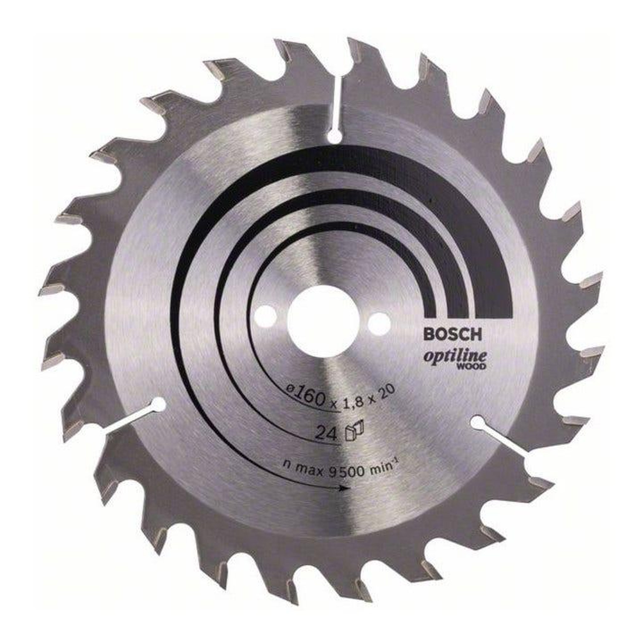 Bosch Professional Lame scie circulaire optiline bois 160x20/16x1,8mm, 24d