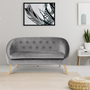 Voir la diapositive 4 : ID MARKET Canapé banquette en velours SONIA gris