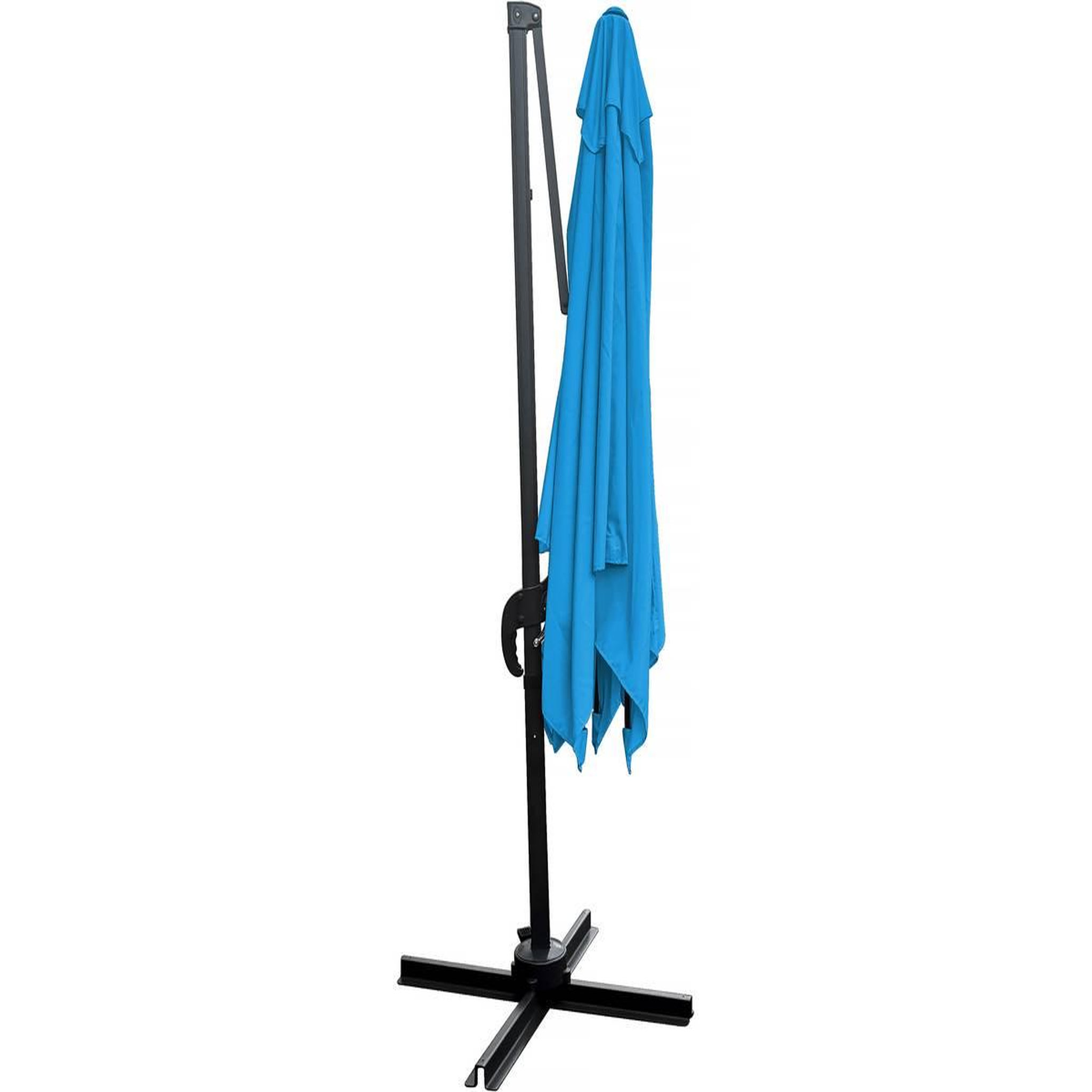 Voir la diapositive 3 : Habitat et Jardin Parasol jardin déporté  Soleil  - Carré - 2.5 x 2.5 m - Bleu + Dalles à lester incluses