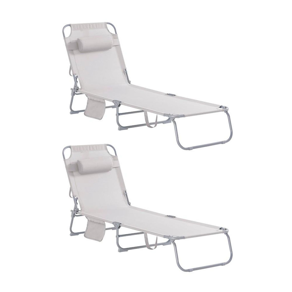 SOBUY SoBuy - Lot de 2 bains de soleil - Minimaliste - OGS35X2