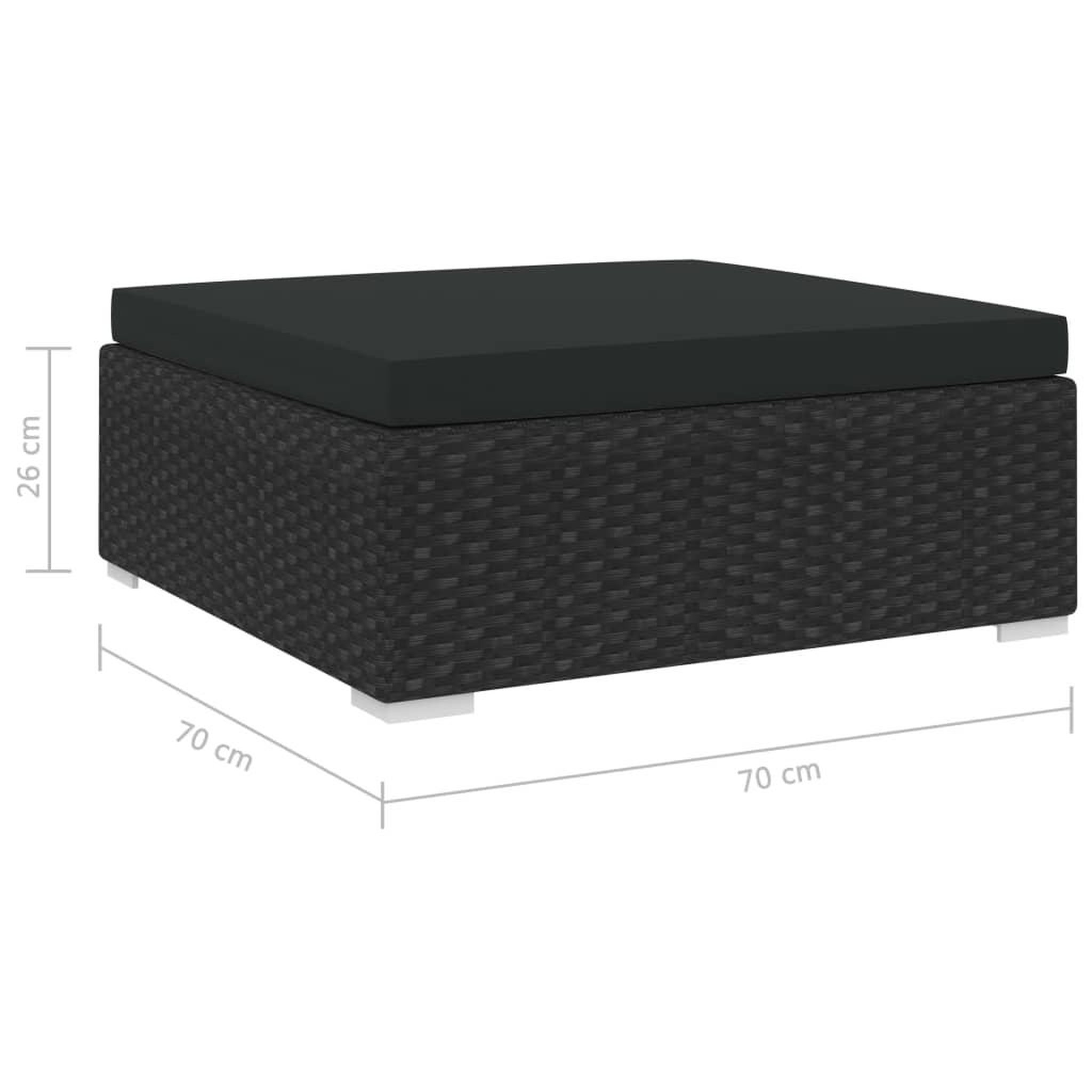 Voir la diapositive 4 : VIDAXL Repose-pied sectionnel 1 pc avec coussin Resine tressee Noir