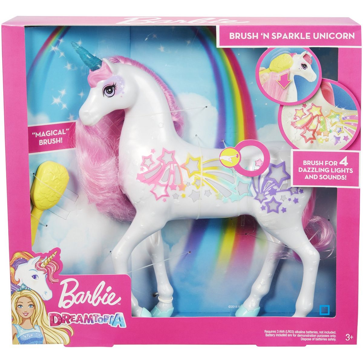 BARBIE Licorne arc-en-ciel son et lumière - Barbie 