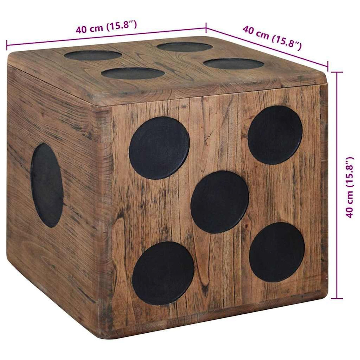 VIDAXL Boîte de rangement Bois Mindi 40x40x40 cm Design Des