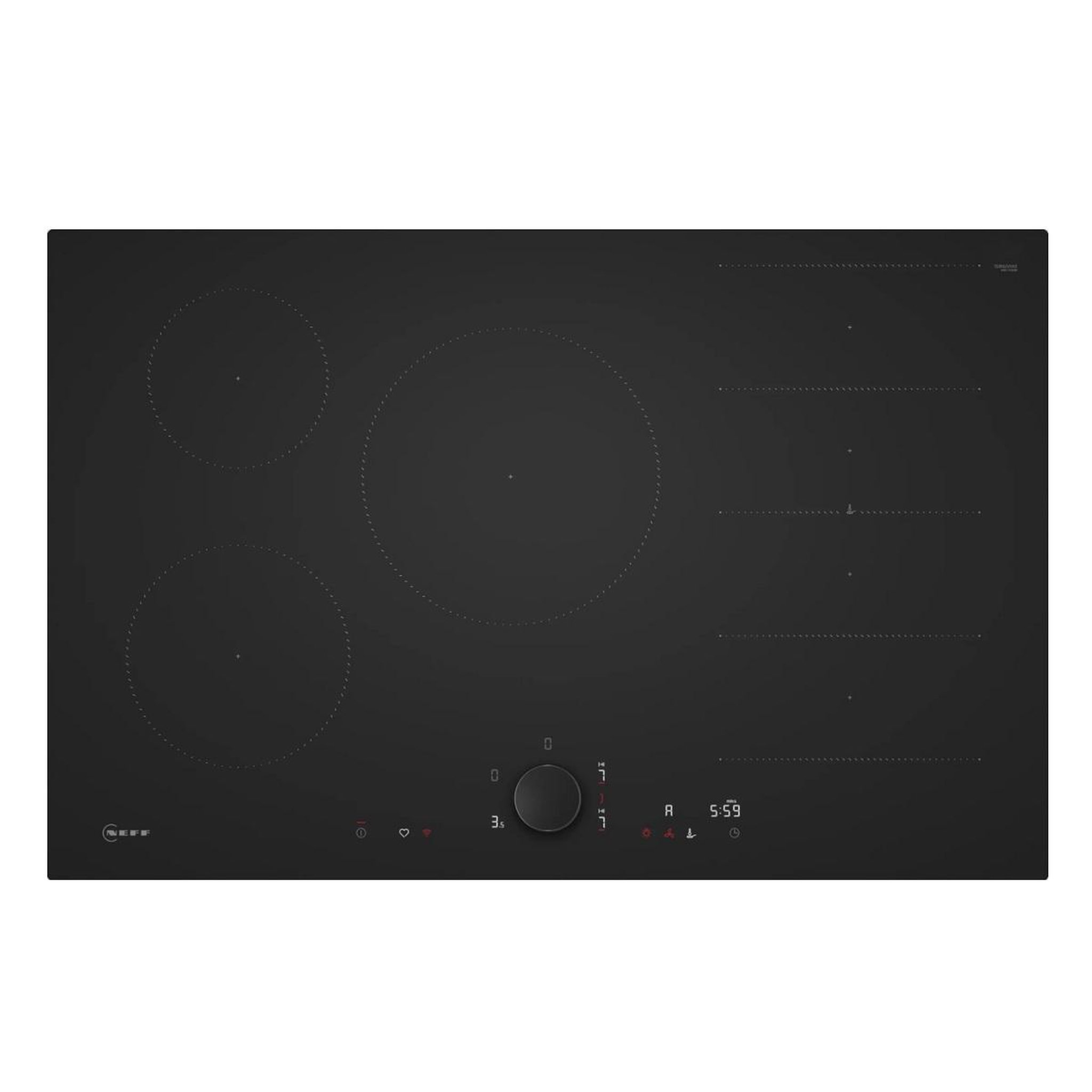 Neff Table de cuisson induction 80cm 5 feux 7400w noir - t68nuv4a0