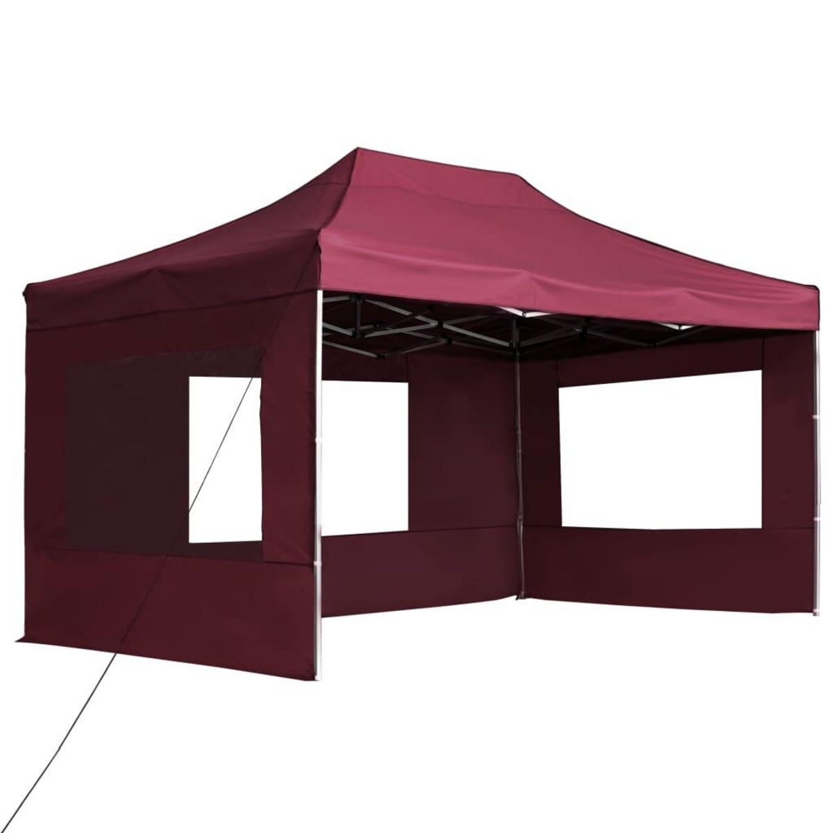 VIDAXL Tente de reception pliable et parois Aluminium 4,5x3 m Bordeaux