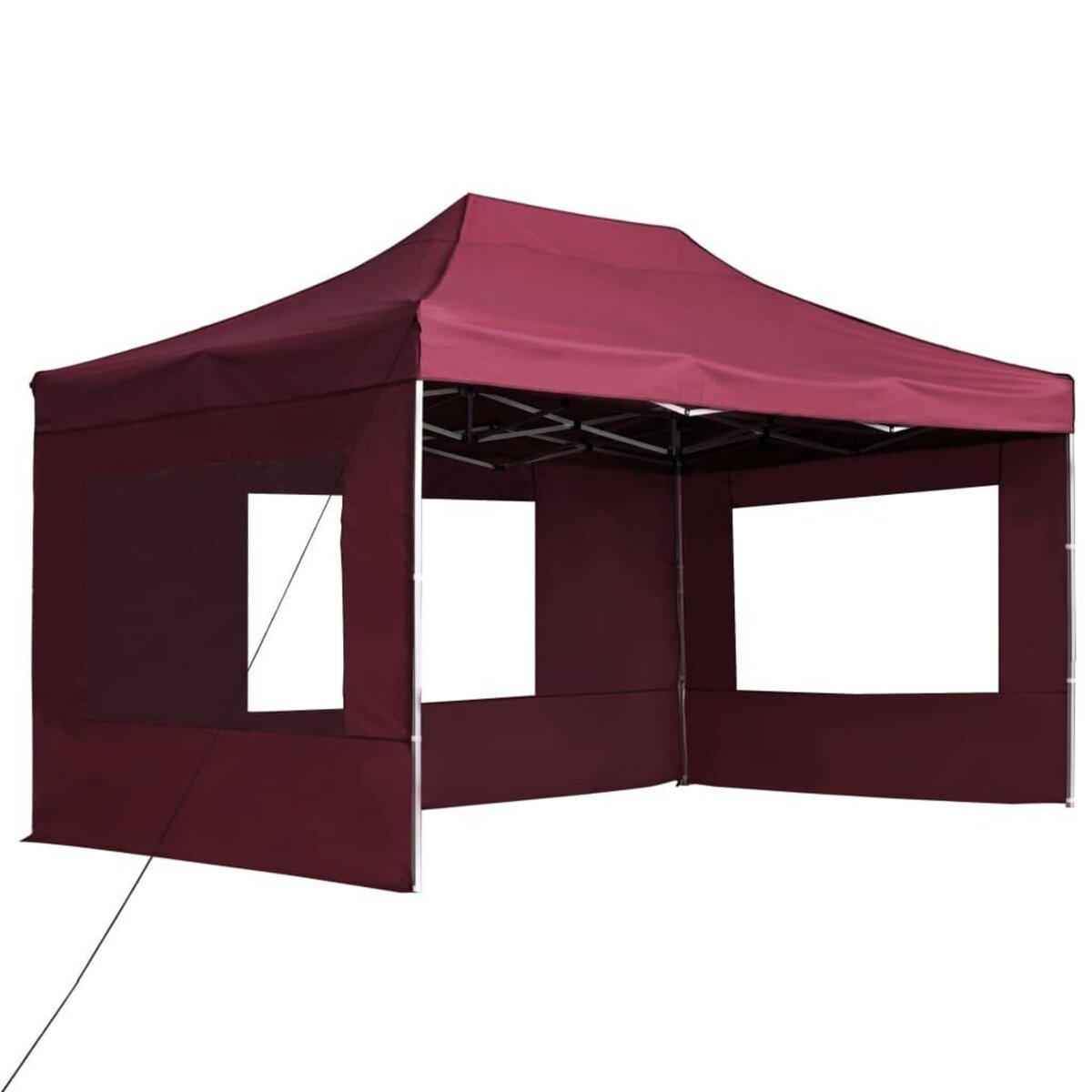 VIDAXL Tente de reception pliable et parois Aluminium 4,5x3 m Bordeaux