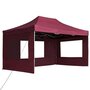 Voir la diapositive 2 : VIDAXL Tente de reception pliable et parois Aluminium 4,5x3 m Bordeaux