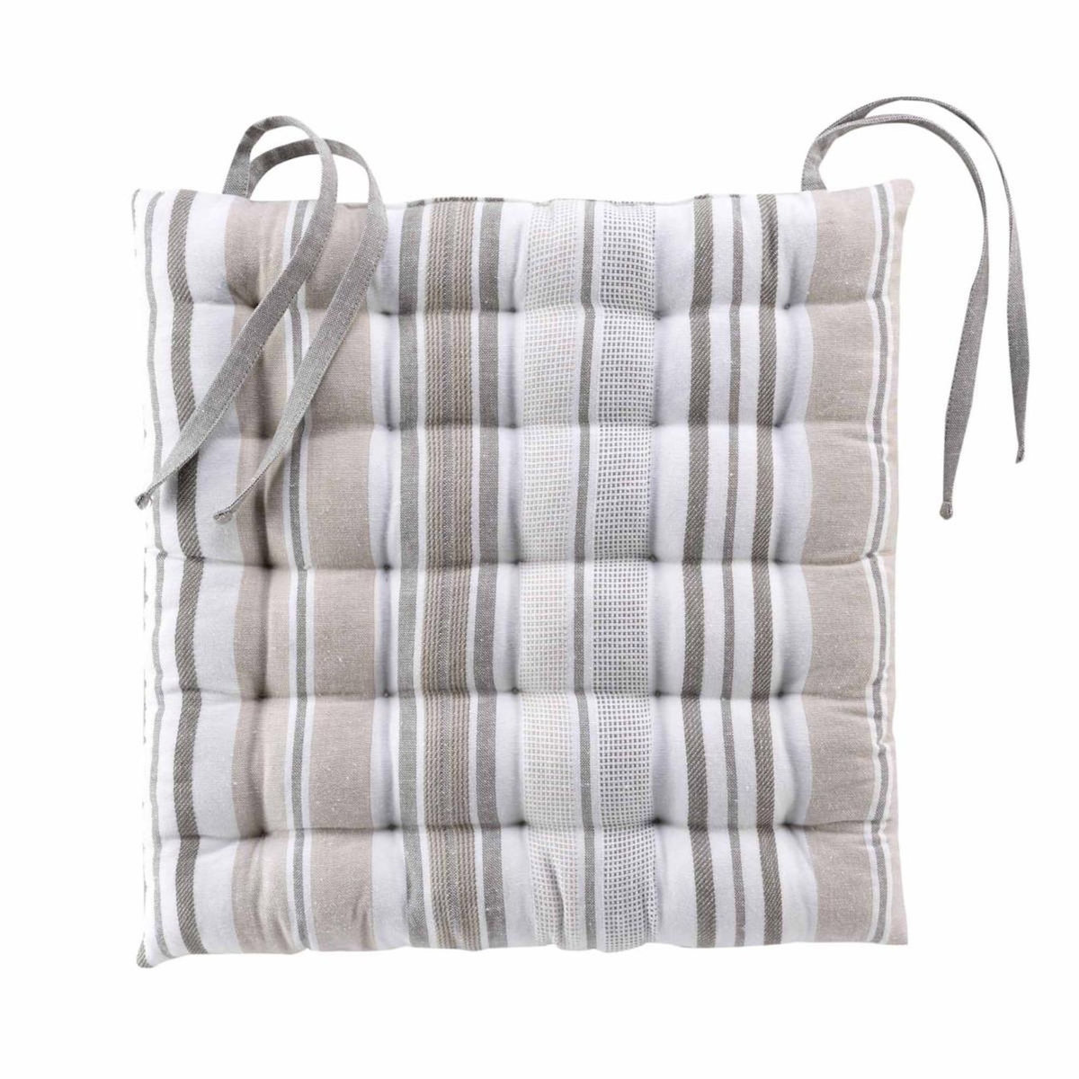 Paris Prix Galette de Chaise Matelassée  Melina  40x40cm Gris