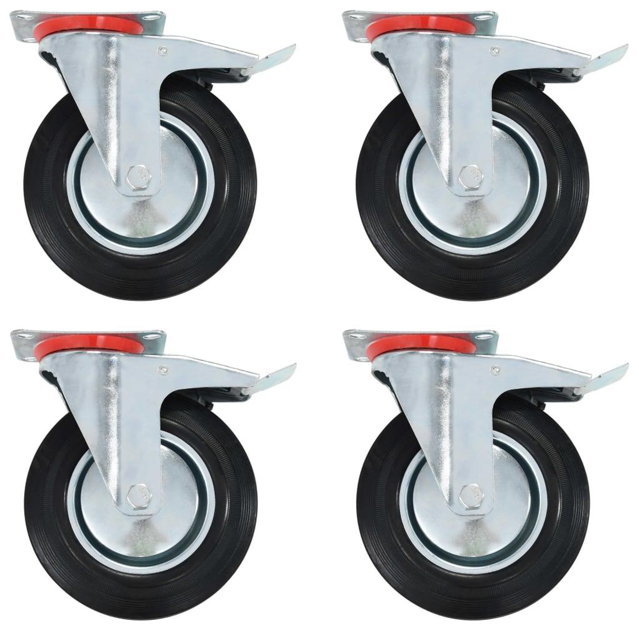 VIDAXL Roulettes pivotantes avec double frein 4 pcs 200 mm