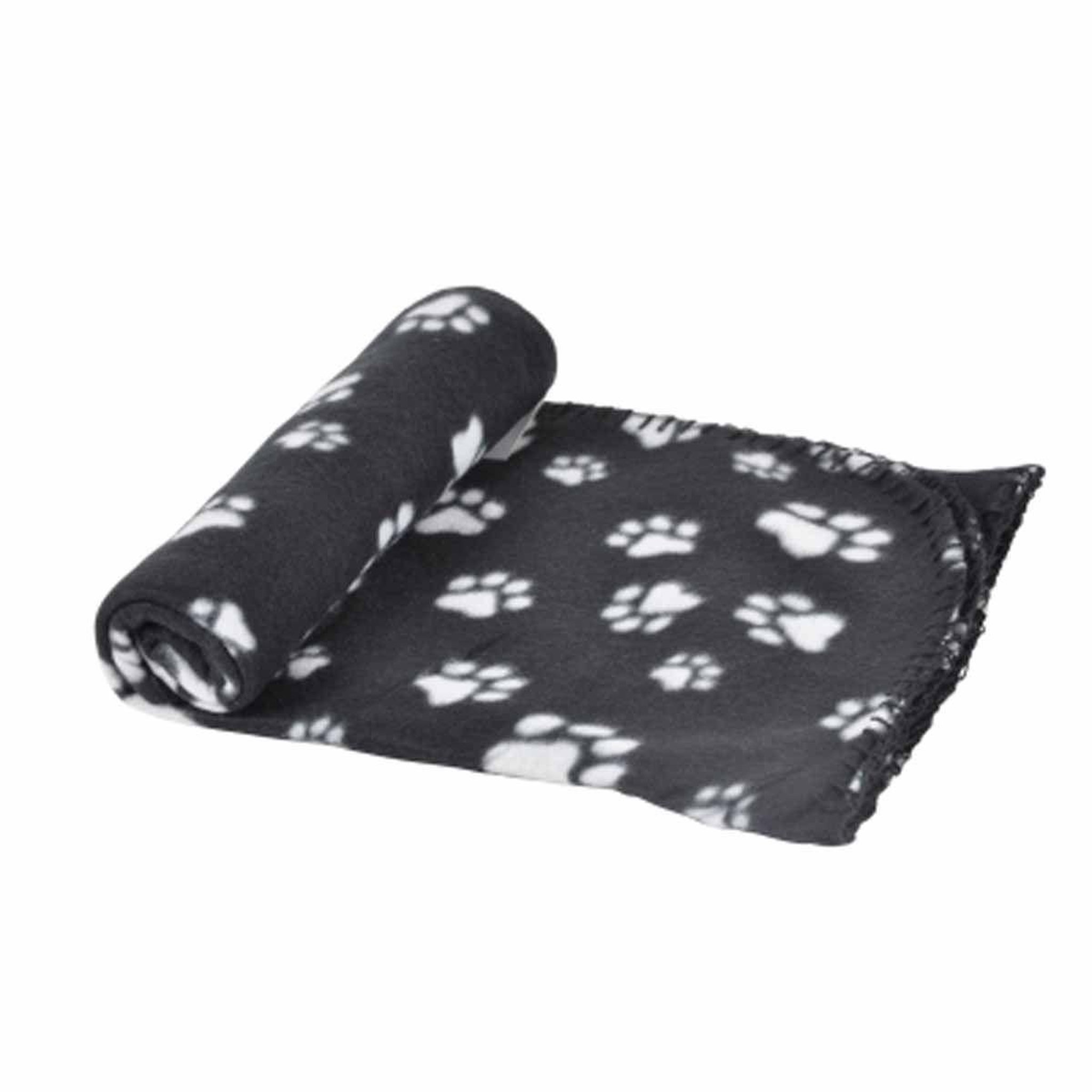 LOVE STORY Plaid Polaire pour Chien  Pattes  100cm Noir