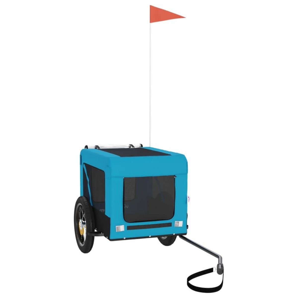 VIDAXL Remorque de velo pour animaux de compagnie bleu et noir