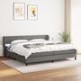 Voir la diapositive 1 : VIDAXL Sommier a lattes de lit avec matelas Gris fonce 200x200cm Tissu