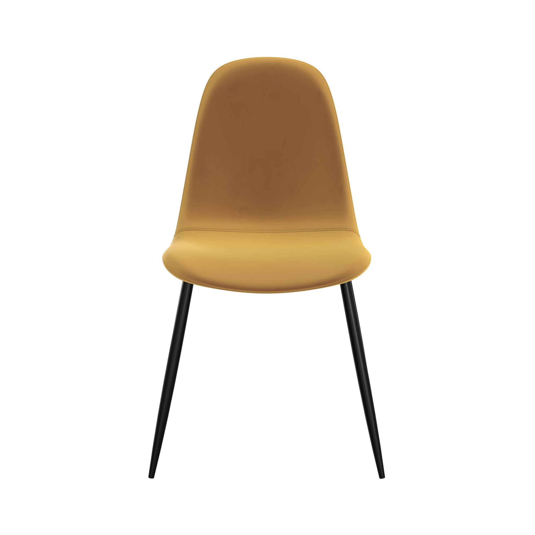 Voir la diapositive 5 : Rendez vous déco Lot de 2 chaises en velours jaune et pieds en métal - Malrik
