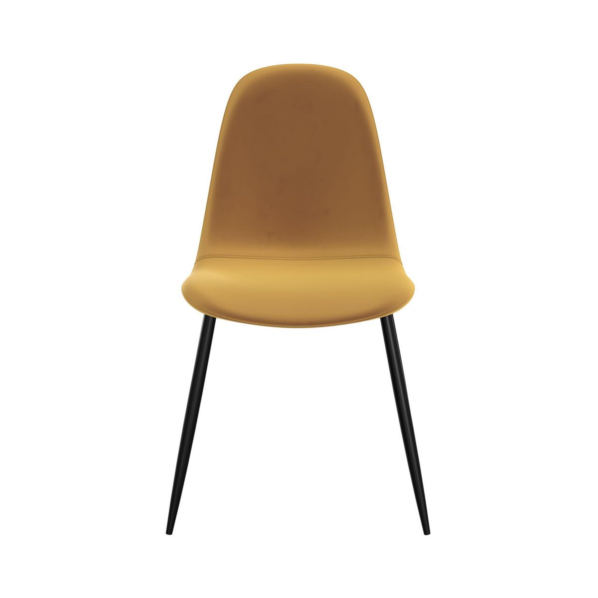 Rendez vous déco Lot de 2 chaises en velours jaune et pieds en métal - Malrik