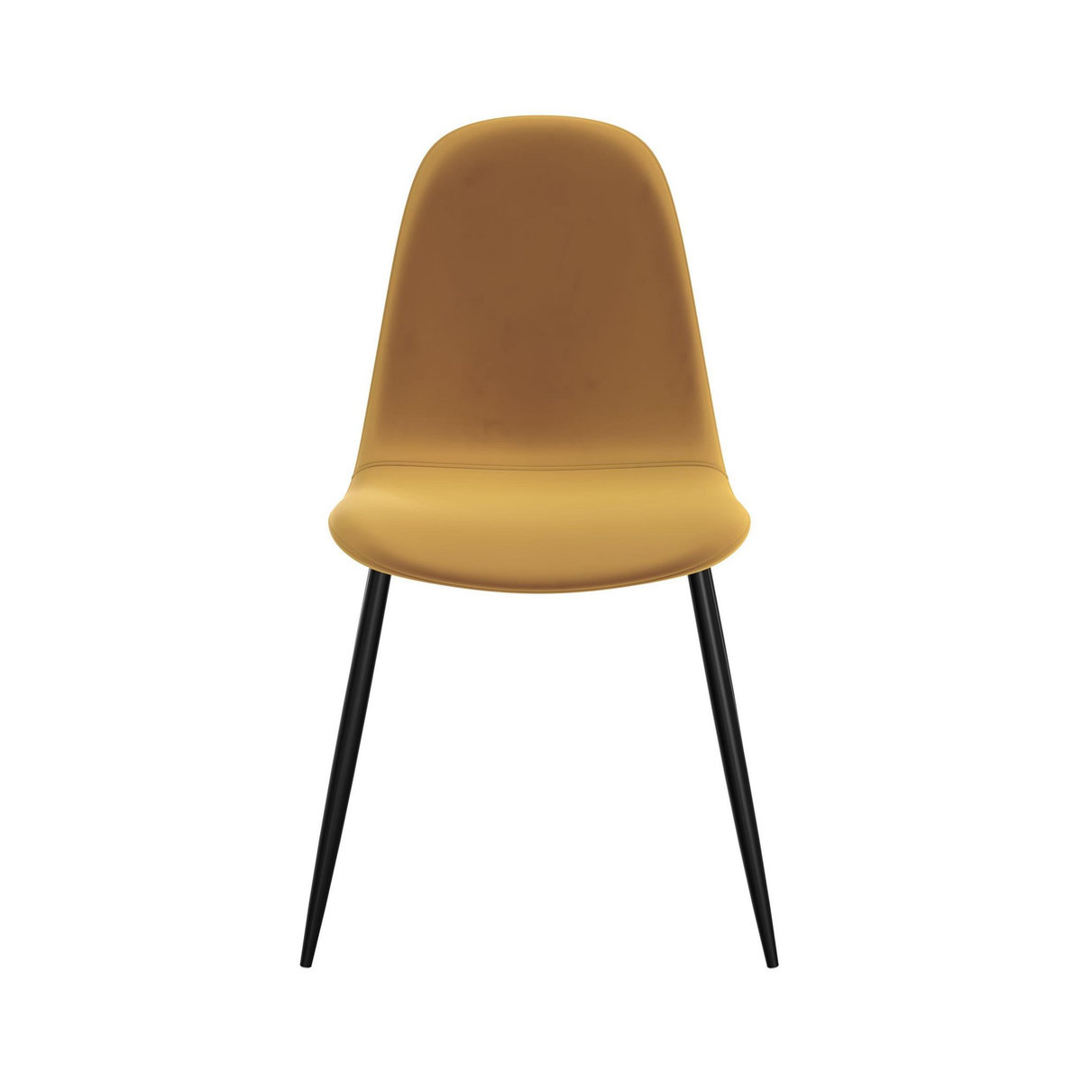 Rendez vous déco Lot de 2 chaises en velours jaune et pieds en métal - Malrik