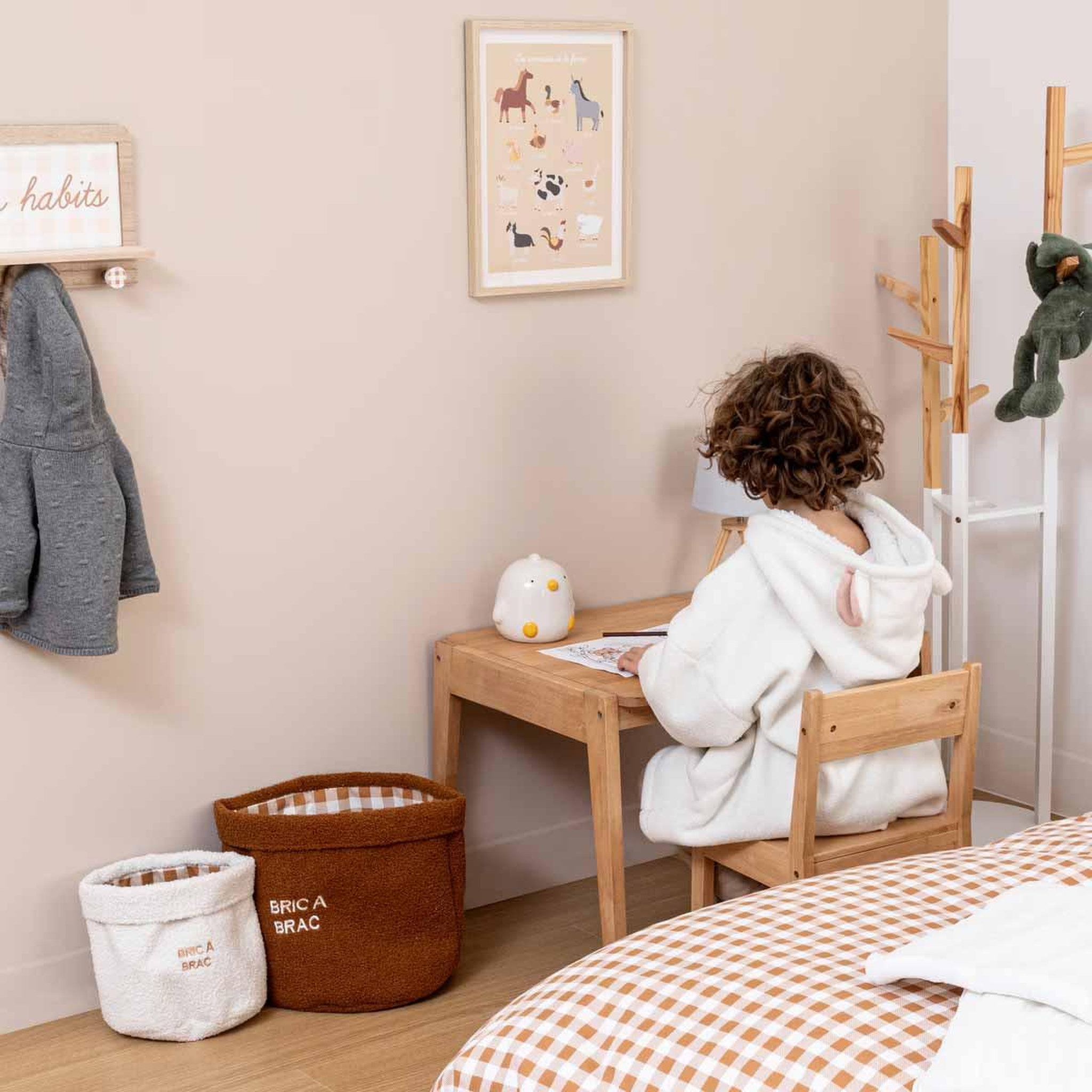 Voir la diapositive 4 : Atmosphera Kids Lot de 2 paniers bouclette  ferme  36cm multicolore