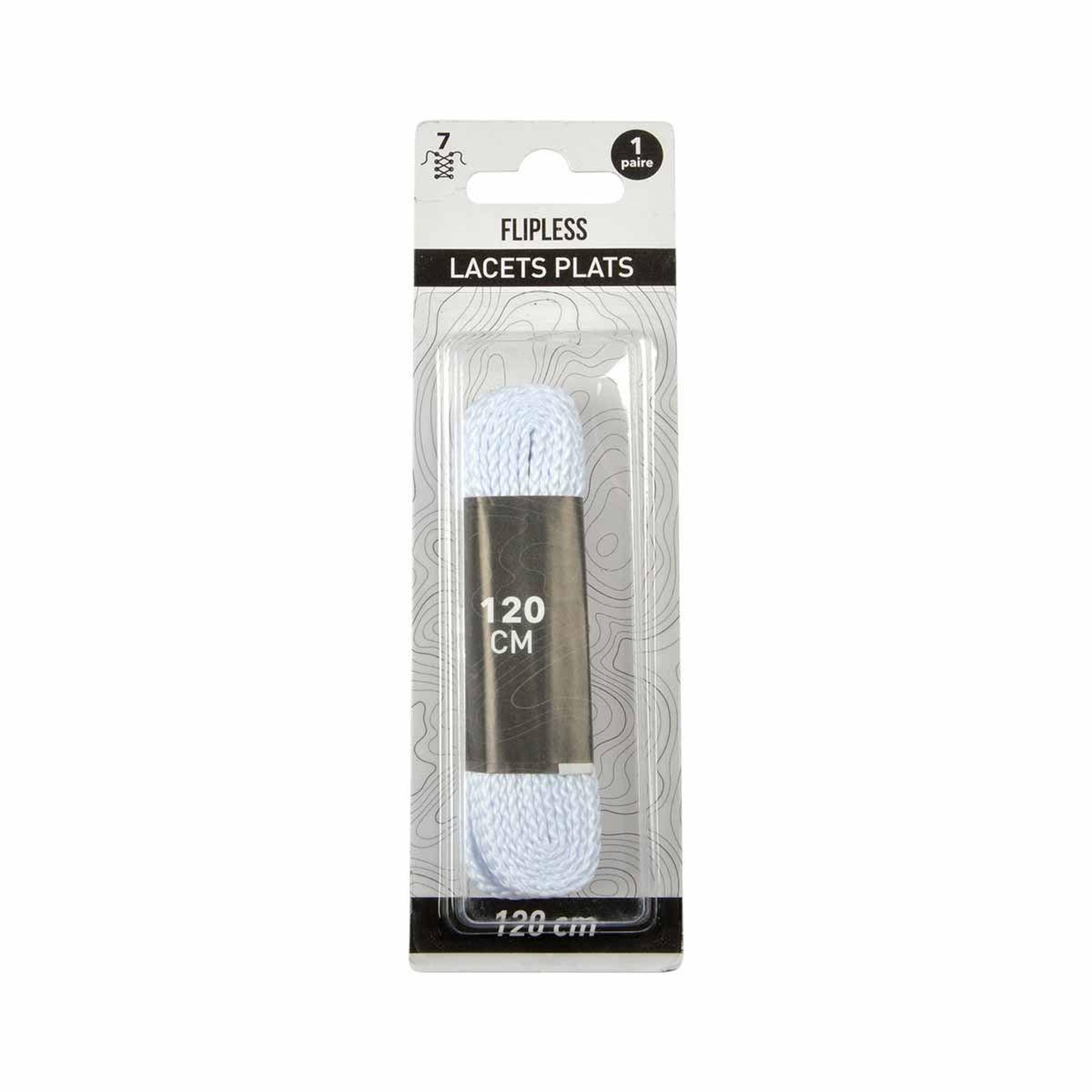Voir la diapositive 2 : FLIPLESS Paire de lacets pour chaussures  plats  120cm blanc