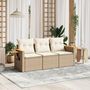 Voir la diapositive 1 : VIDAXL Salon de jardin avec coussins 3 pcs beige resine tressee