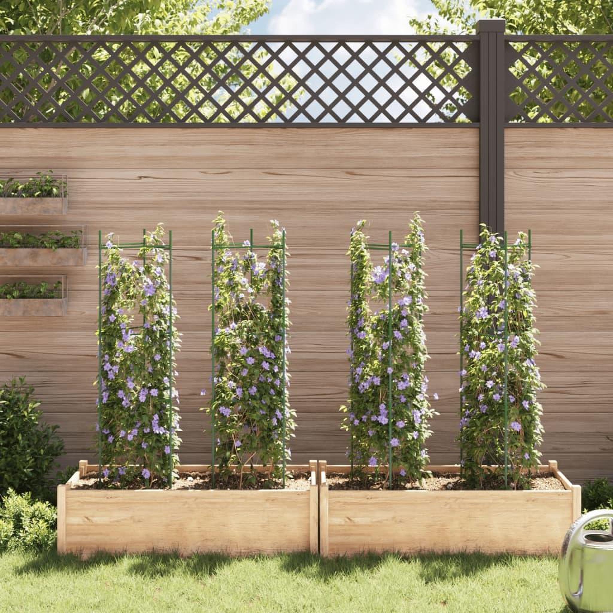 Voir la diapositive 3 : VIDAXL Cages a tomates 4 pcs 116 cm acier et PP