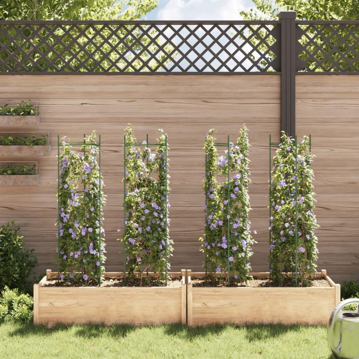 VIDAXL Cages a tomates 4 pcs 116 cm acier et PP