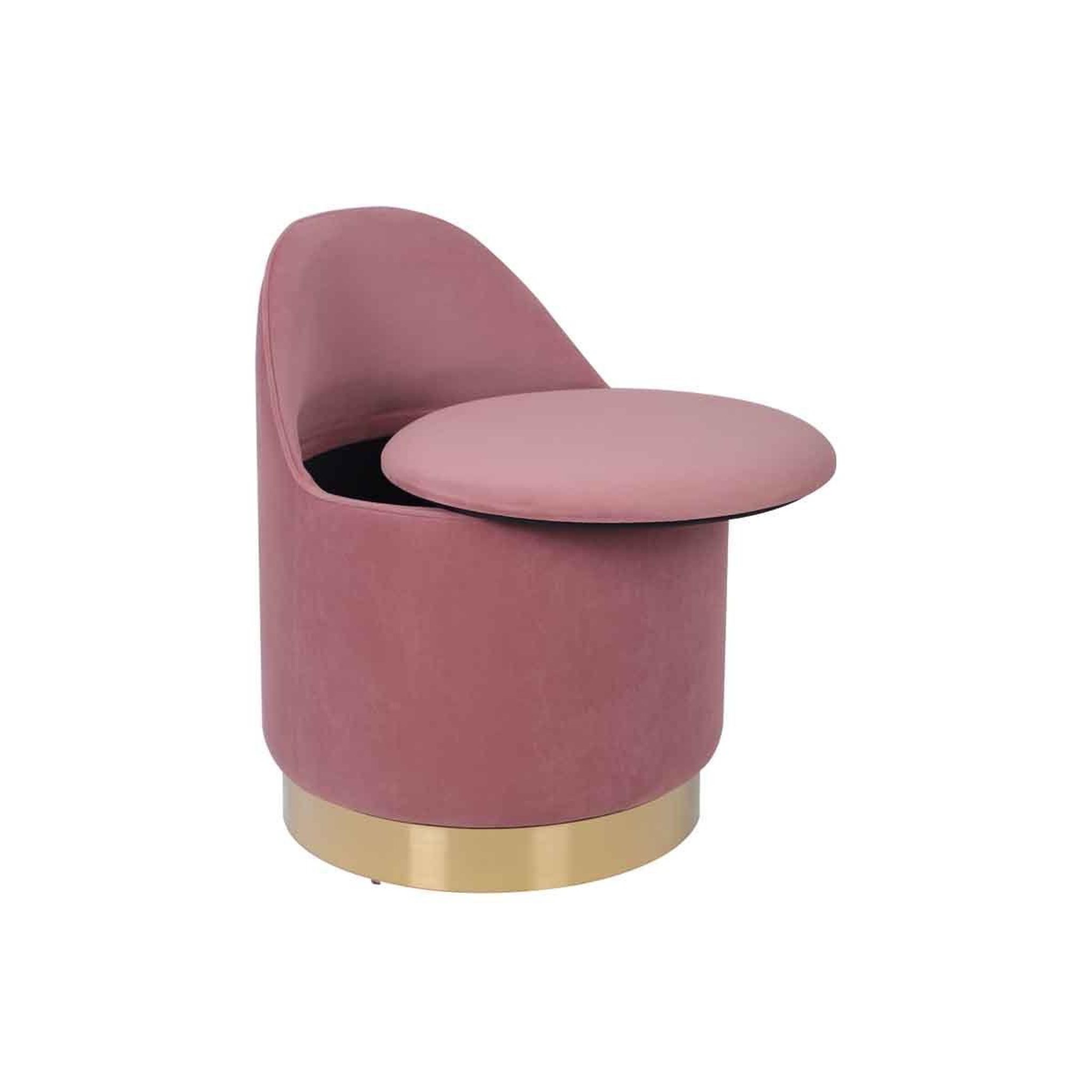 Voir la diapositive 4 : Paris Prix Tabouret pivotant en velours  viktor  68cm rose