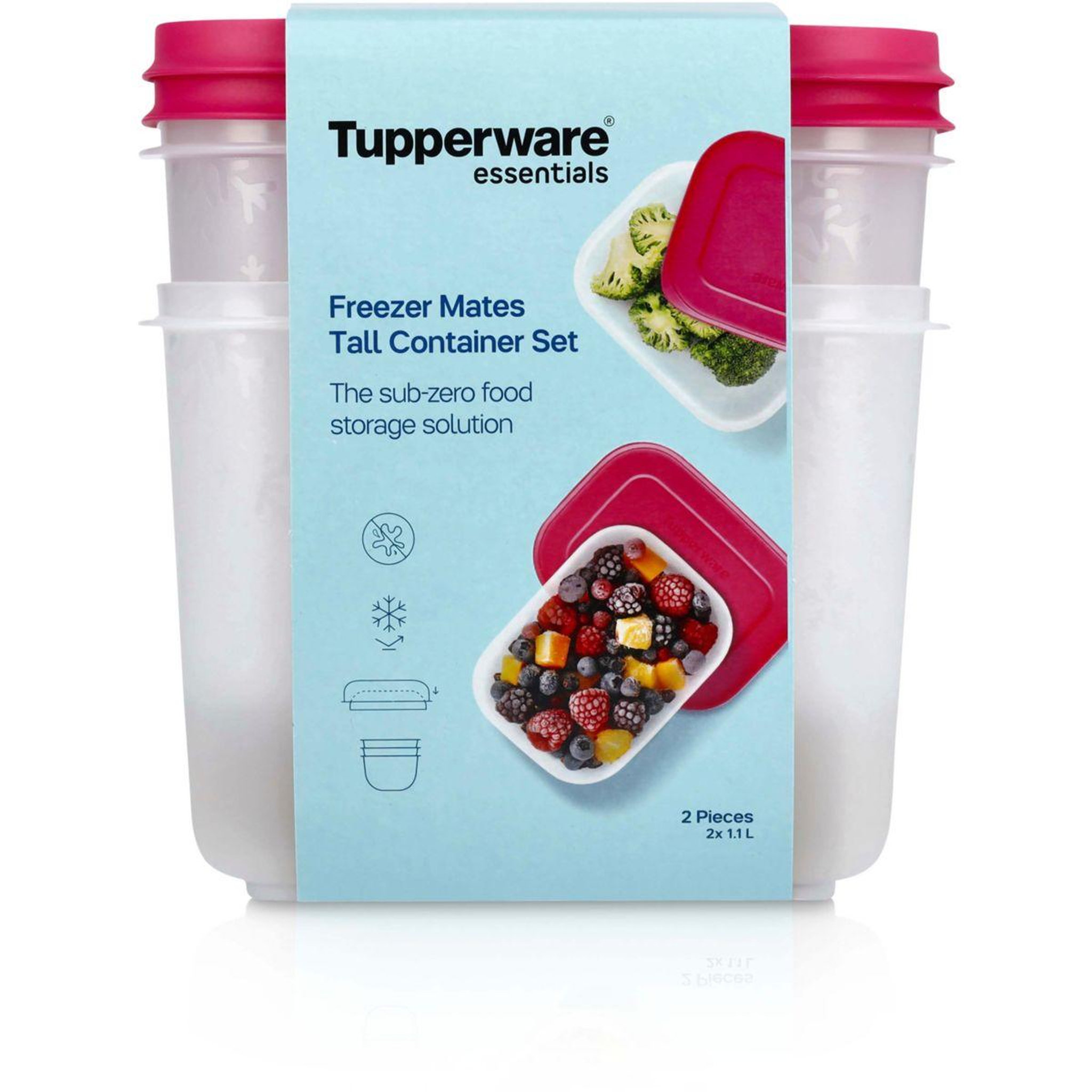 Voir la diapositive 1 : TUPPERWARE Boîte hermétique Freezer Mates Tall Container Set