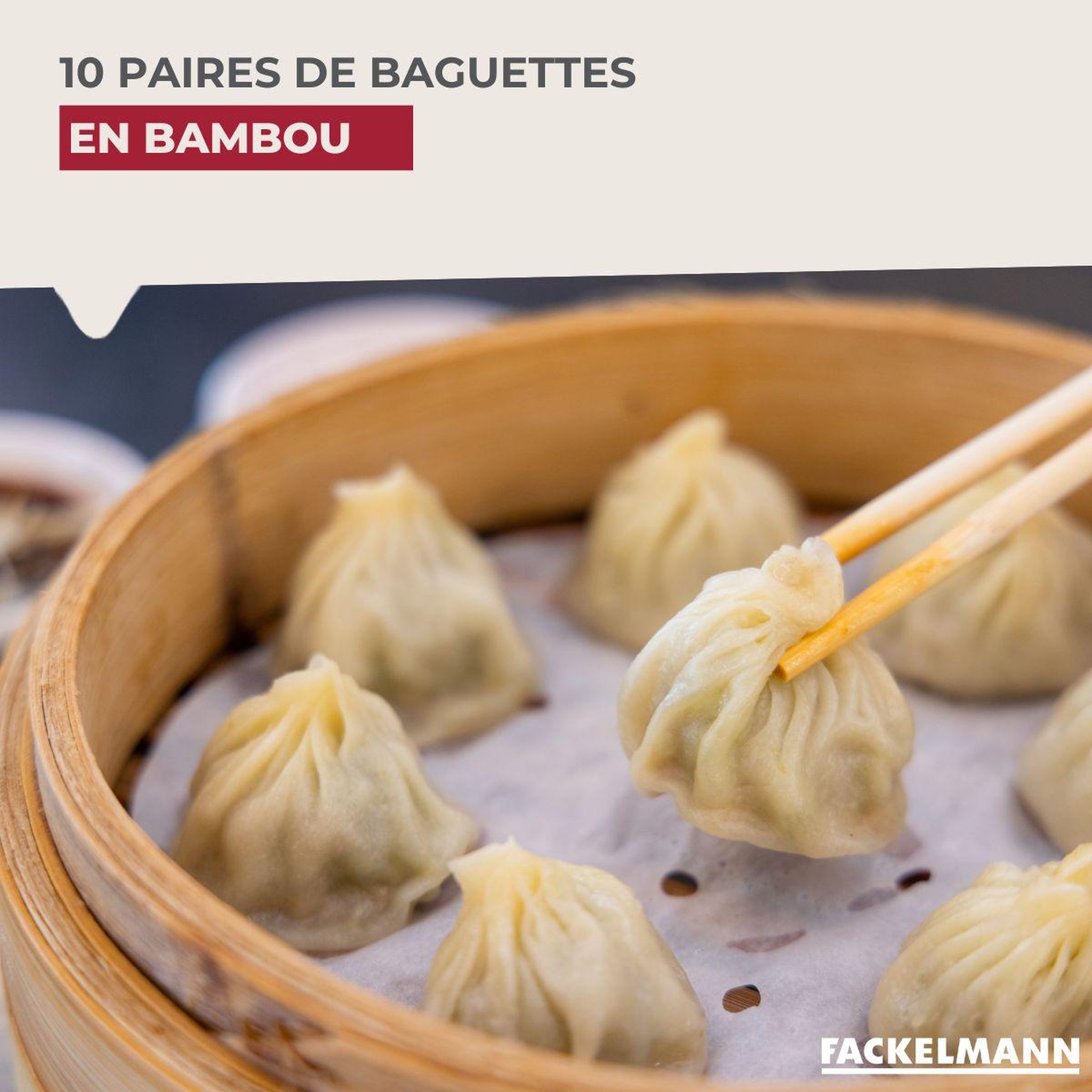 Voir la diapositive 2 : Fackelmann Lot de 10 paires de baguettes de 23cm en bambou Fackelmann Asia Line