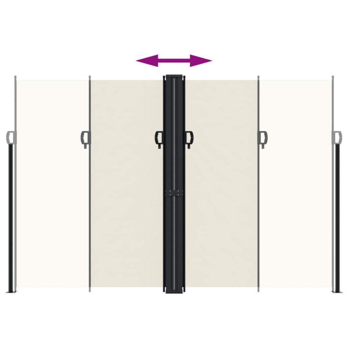 VIDAXL Auvent lateral retractable Creme 220x1200 cm