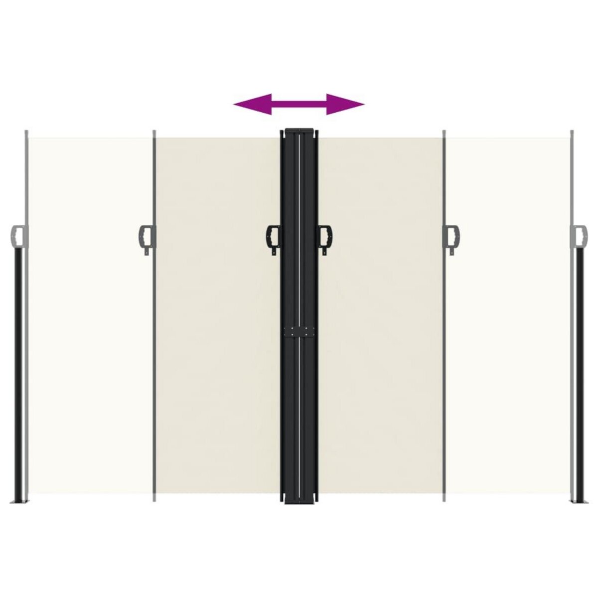 VIDAXL Auvent lateral retractable Creme 220x1200 cm