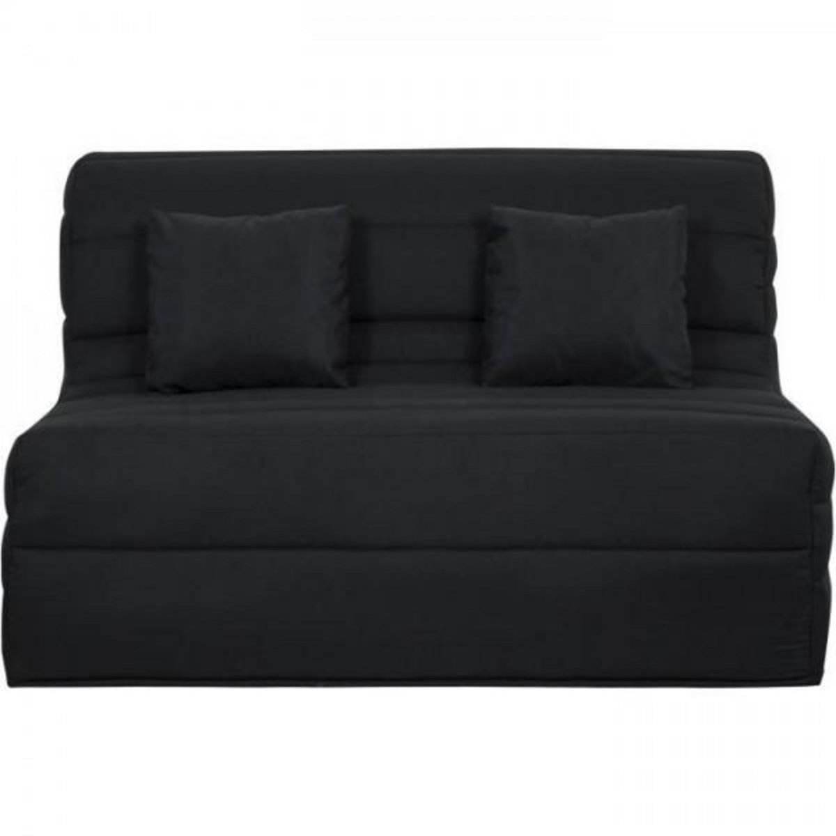 DUNLOPILLO DUNLOPILLO Banquette BZ - Tissu Noir + 2 coussins noir - L 140 x P 99 x H 98 cm ALICE